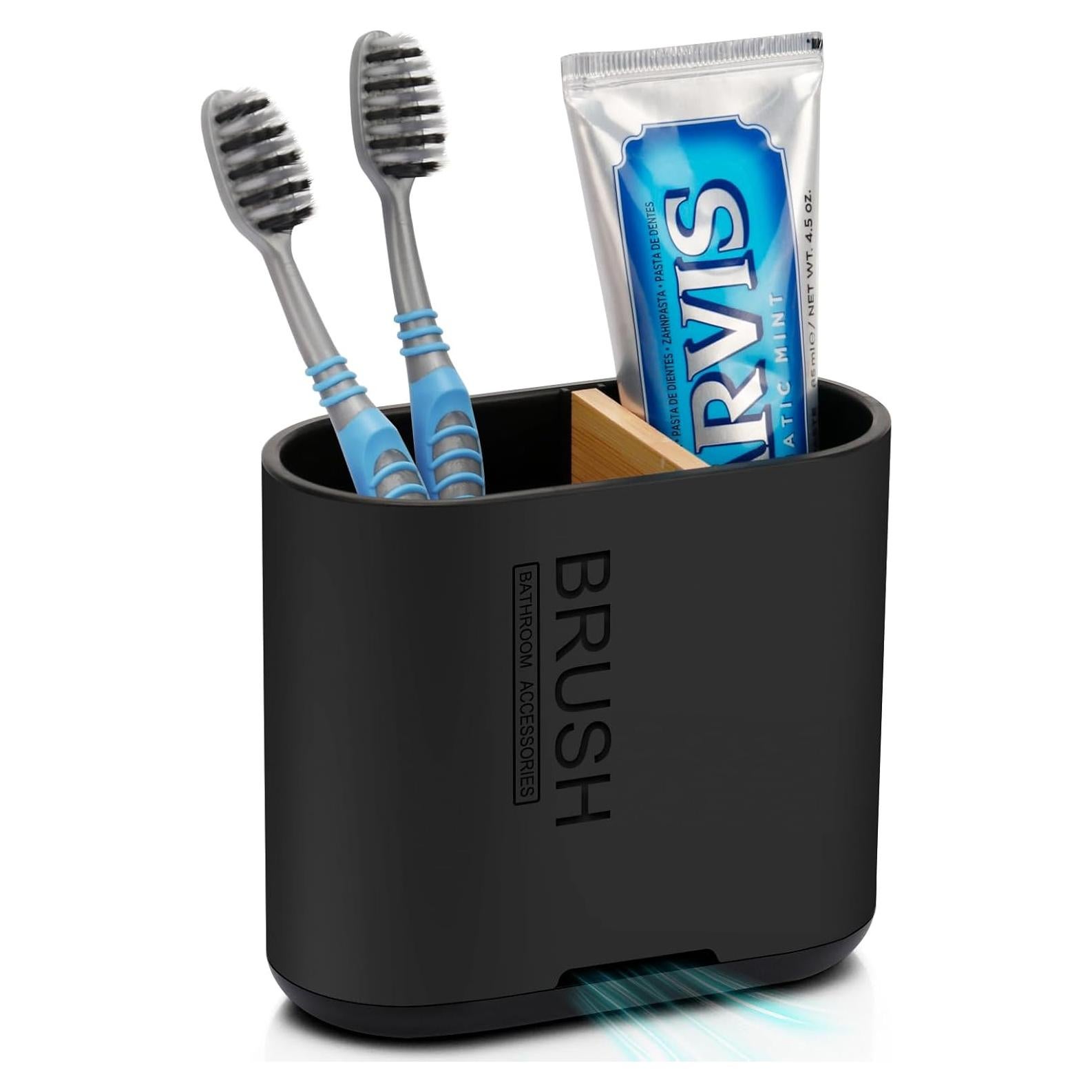 Soporte para Cepillos de Dientes Chintu Negro 2 Compartimentos