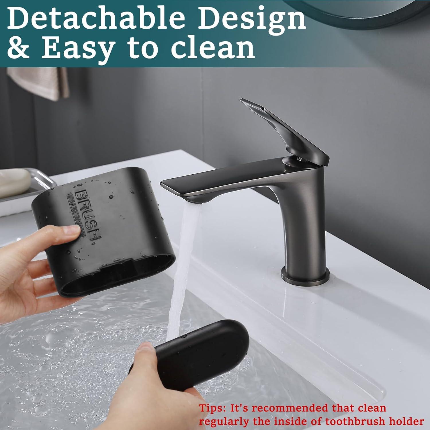 Soporte para Cepillos de Dientes Chintu Negro 2 Compartimentos