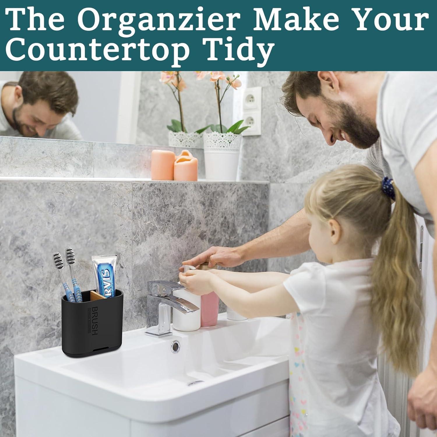 Soporte para Cepillos de Dientes Chintu Negro 2 Compartimentos