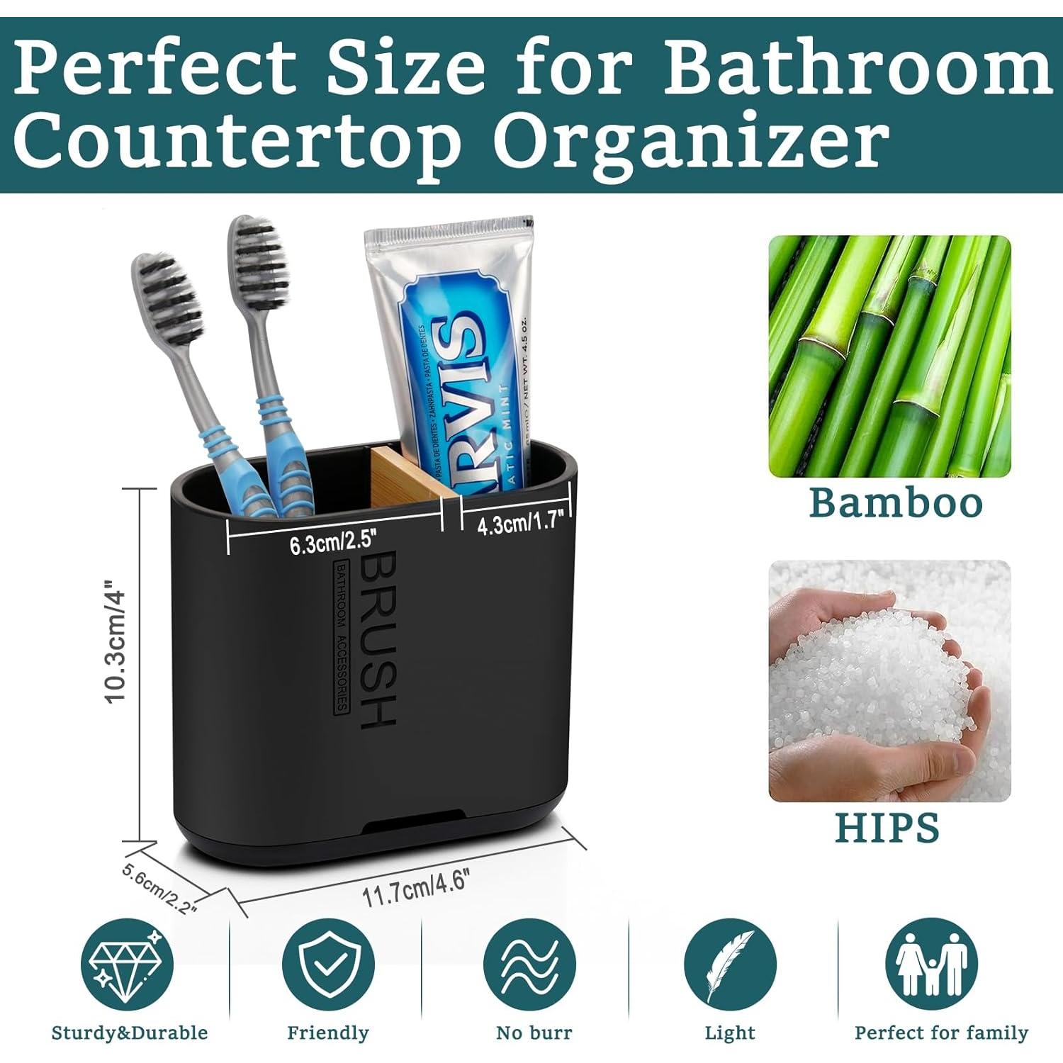 Soporte para Cepillos de Dientes Chintu Negro 2 Compartimentos