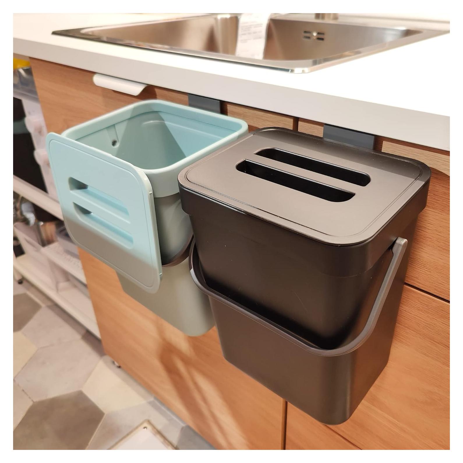 Cubeta de Compostaje Stonespace 5L Negra para Cocina y Baño