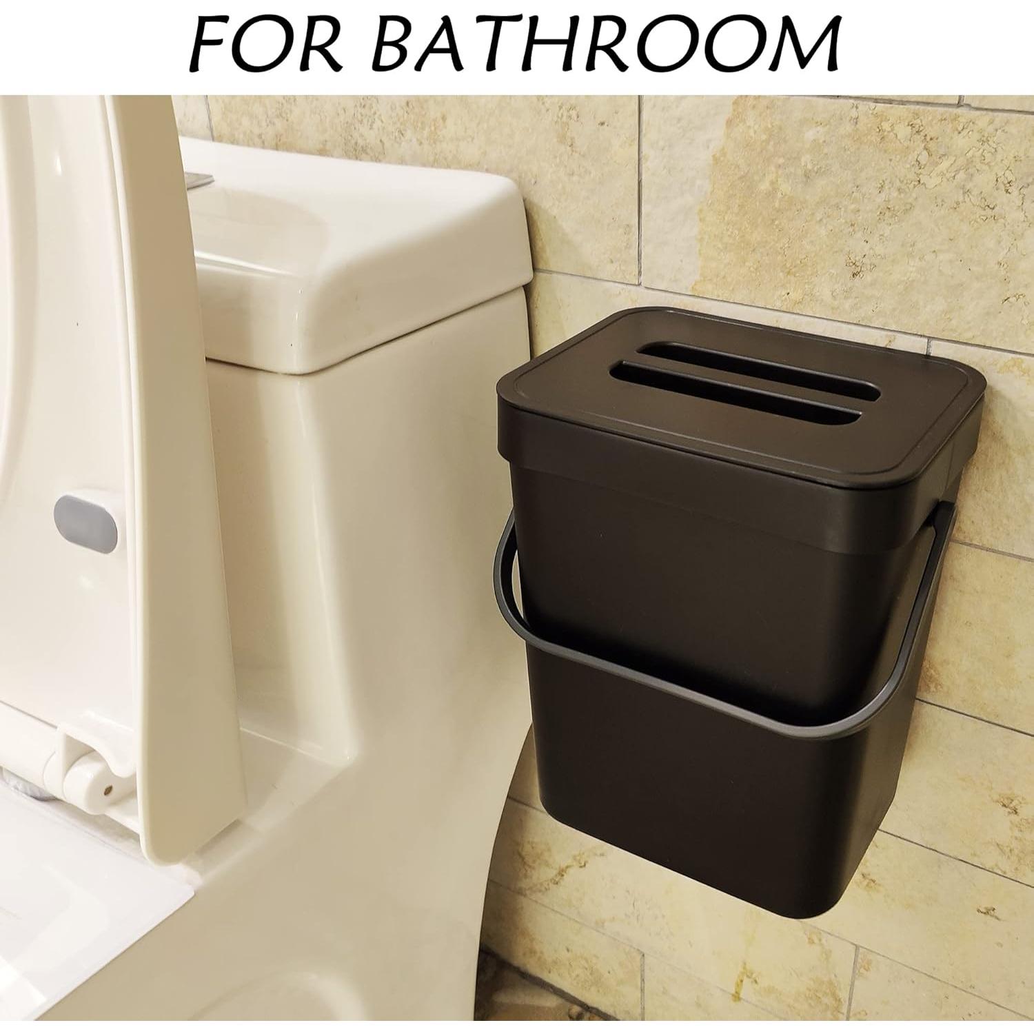 Cubeta de Compostaje Stonespace 5L Negra para Cocina y Baño