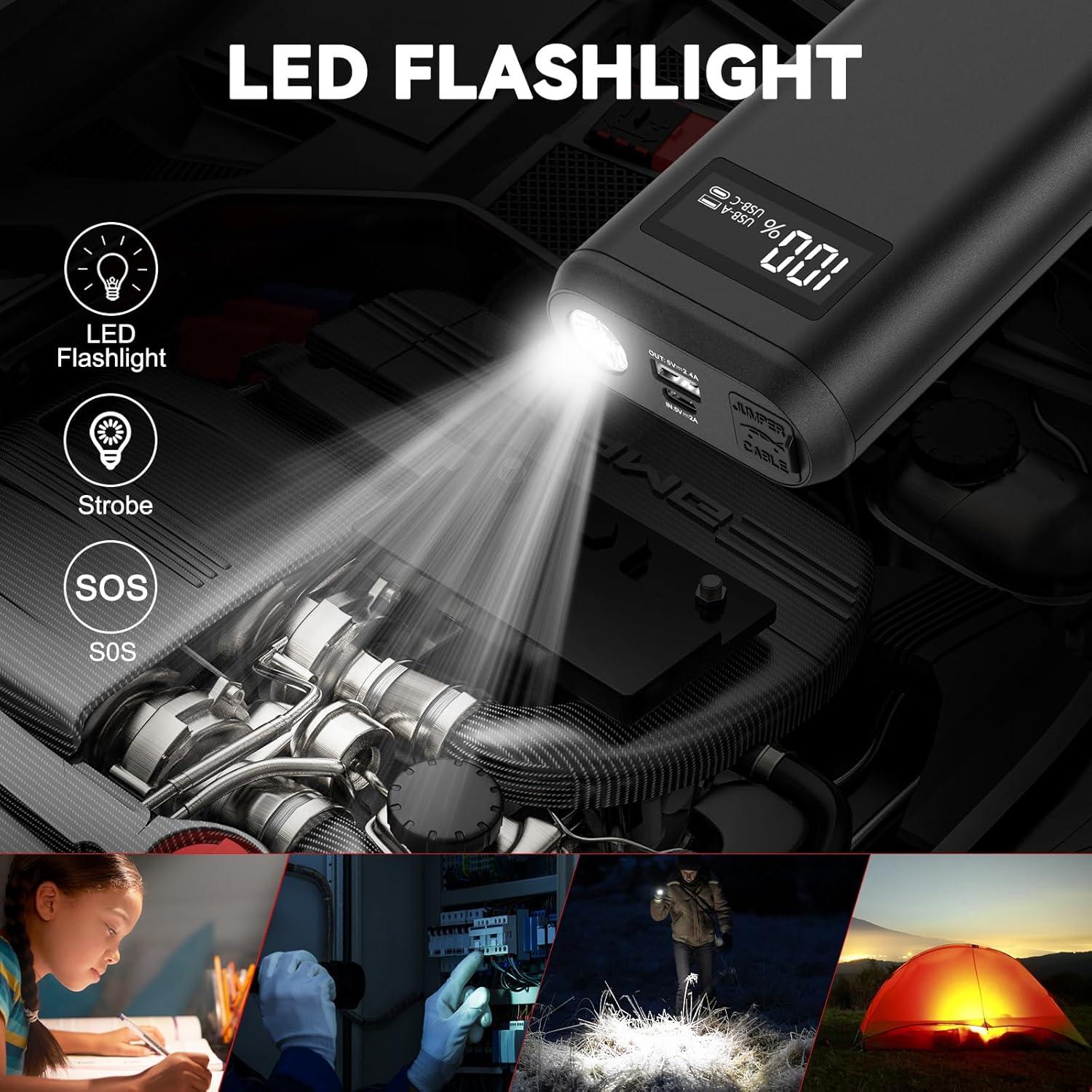 Arrancador de Batería GREPRO GP196 Pro 3000A 12V Pantalla LCD