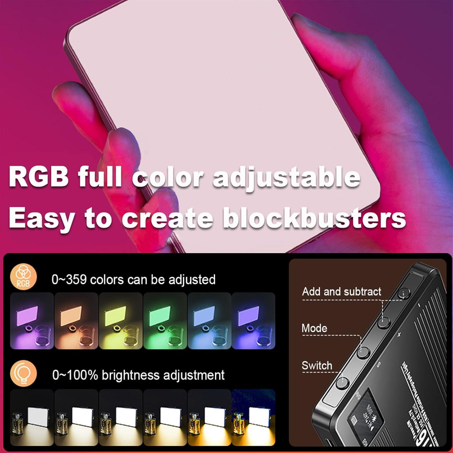 Luz de Video LED RGB Portátil Desiontal US-M-16 1500mAh