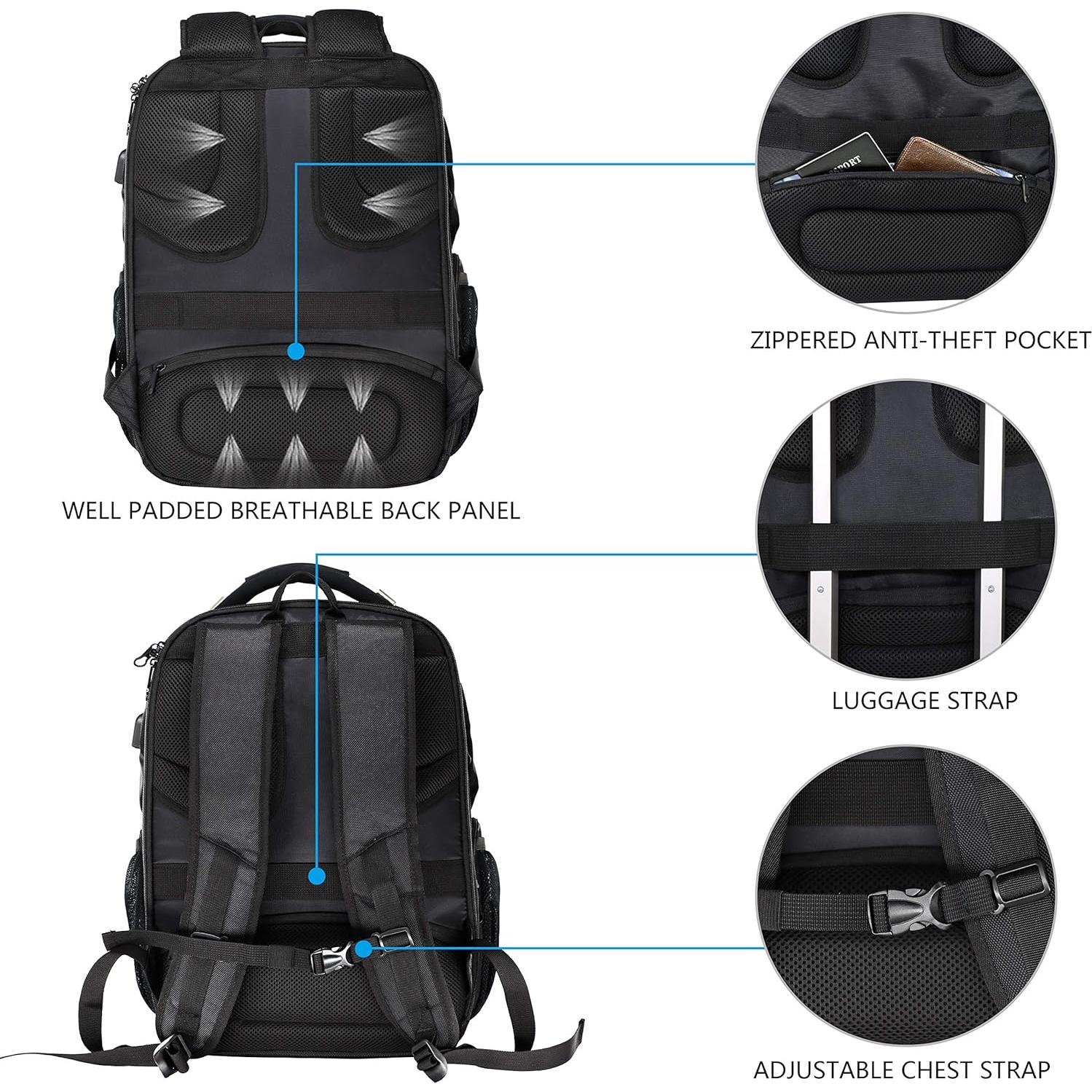 Mochila KROSER 17.3" repelente al agua con puerto USB