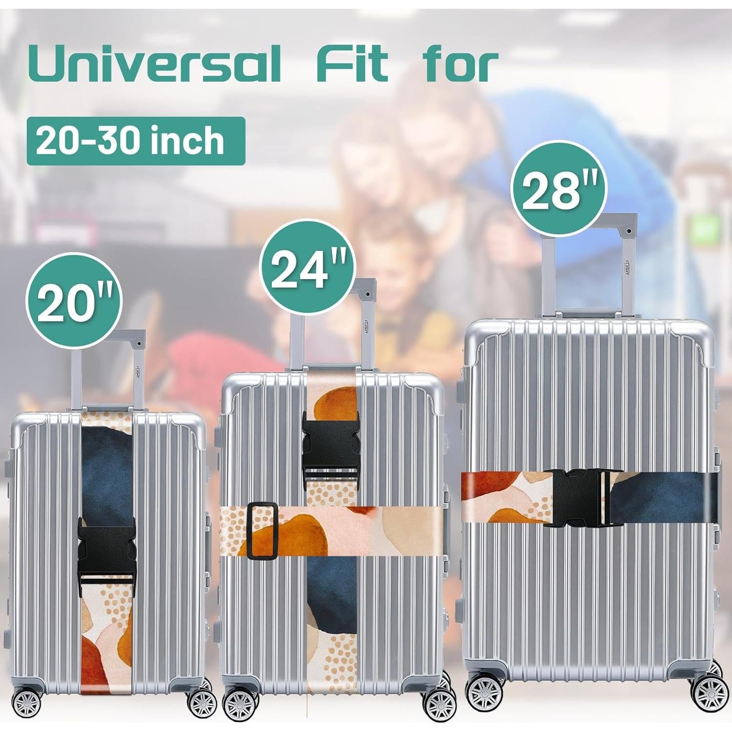 Correas de Equipaje Slohif Ajustables 2 Piezas Nylon Arte