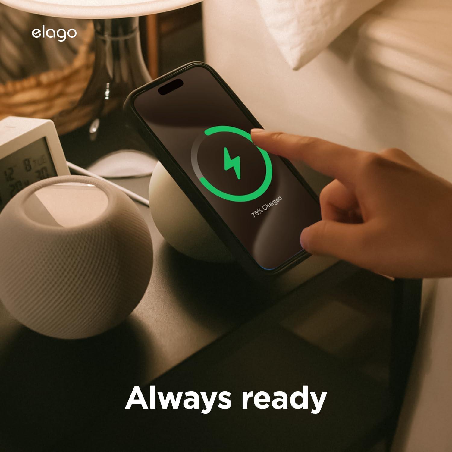 elago MS2 Charging Stand Compatible with MagSafe Charger - Premium Silicone, Compatible with iPhone 16/15/14/13/12 Series, Designed for MagSafe Stand [Black] [Charging Cable Not Included]