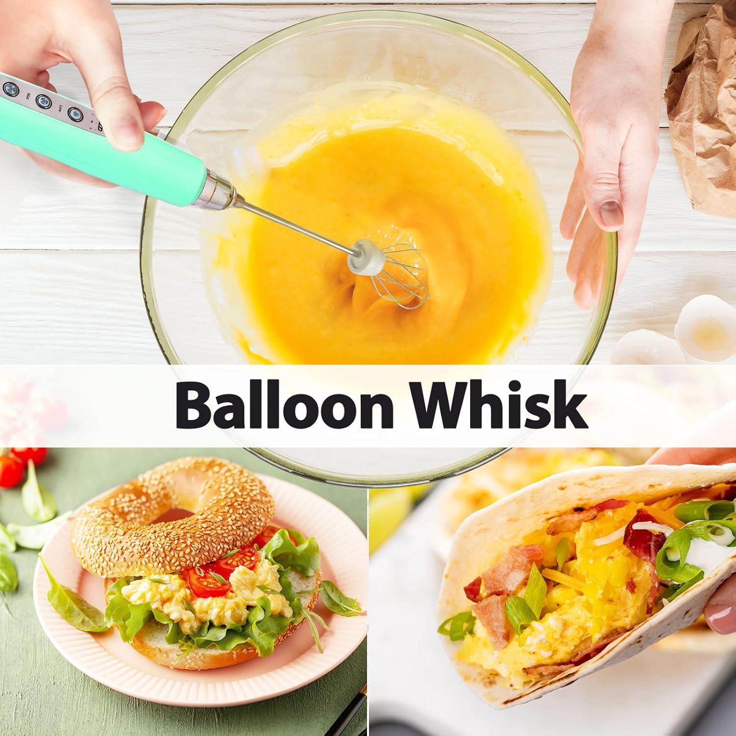 Espumador de Leche Recargable Sakgos con Soporte y 3 Varillas