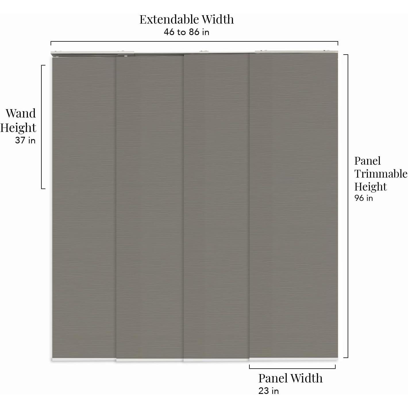 Persianas Verticales Chicology 4 Paneles 46-86 cm x 96 cm Salvia