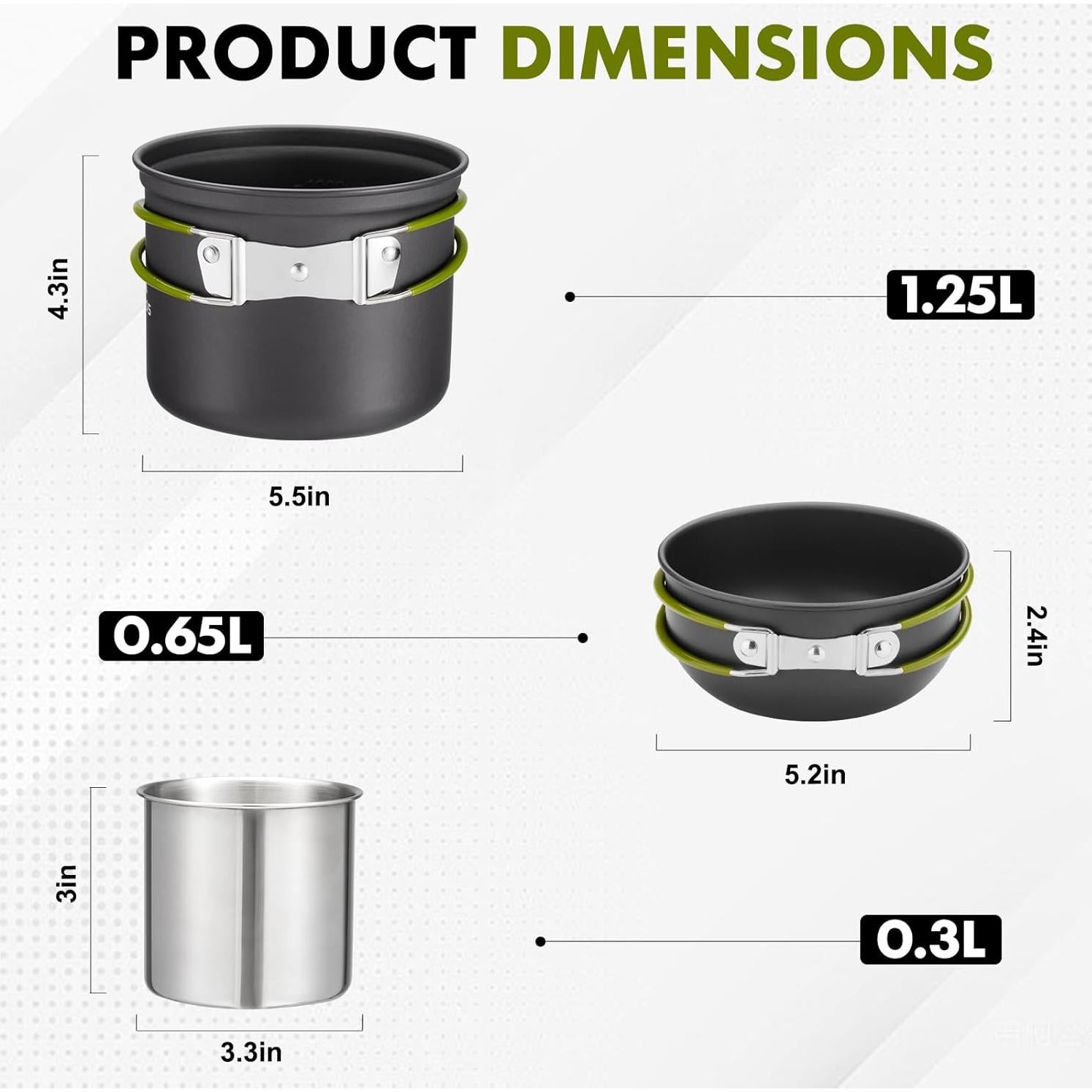 Kit de Utensilios de Cocina THTYBROS para Camping 7 Piezas