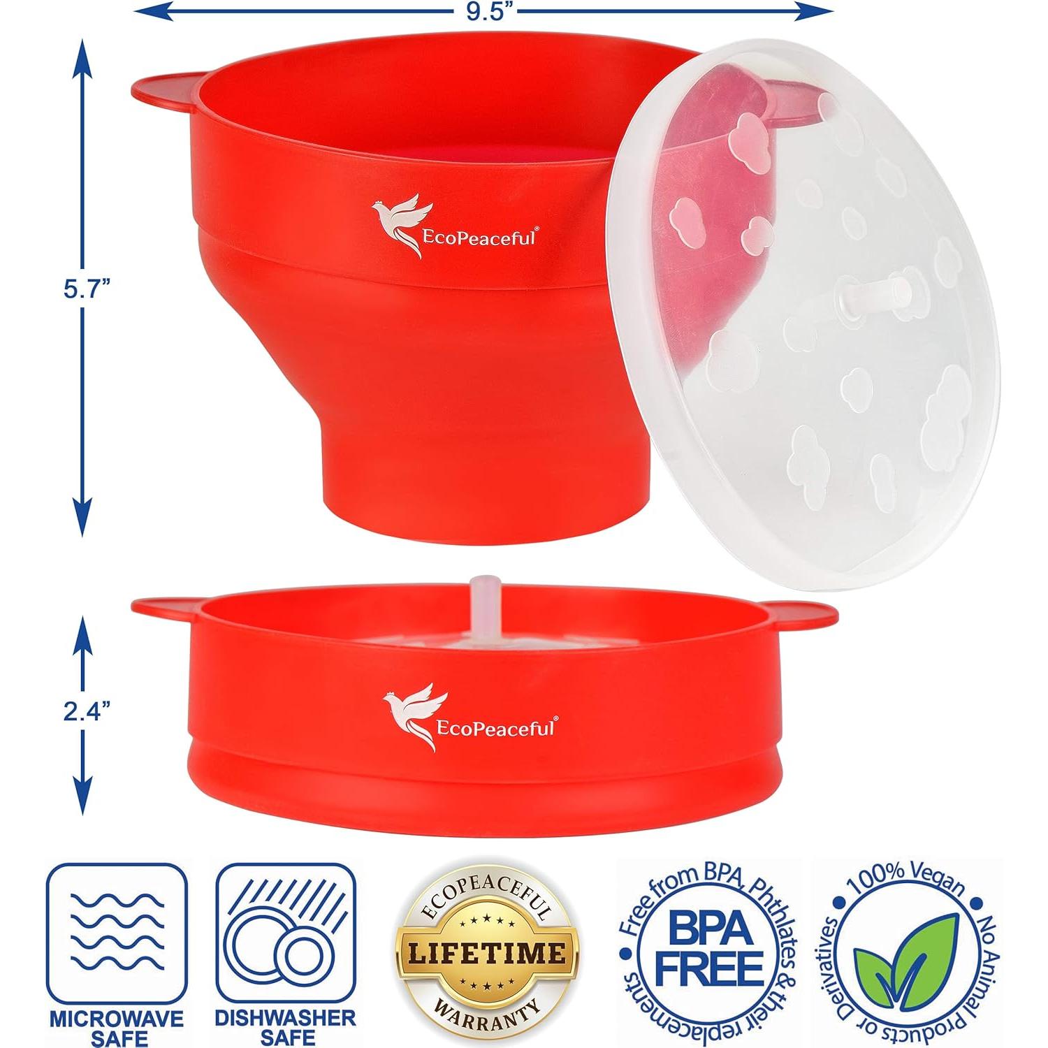 Tazón Colapsable para Palomitas EcoPeaceful 12 Tazas Silicona