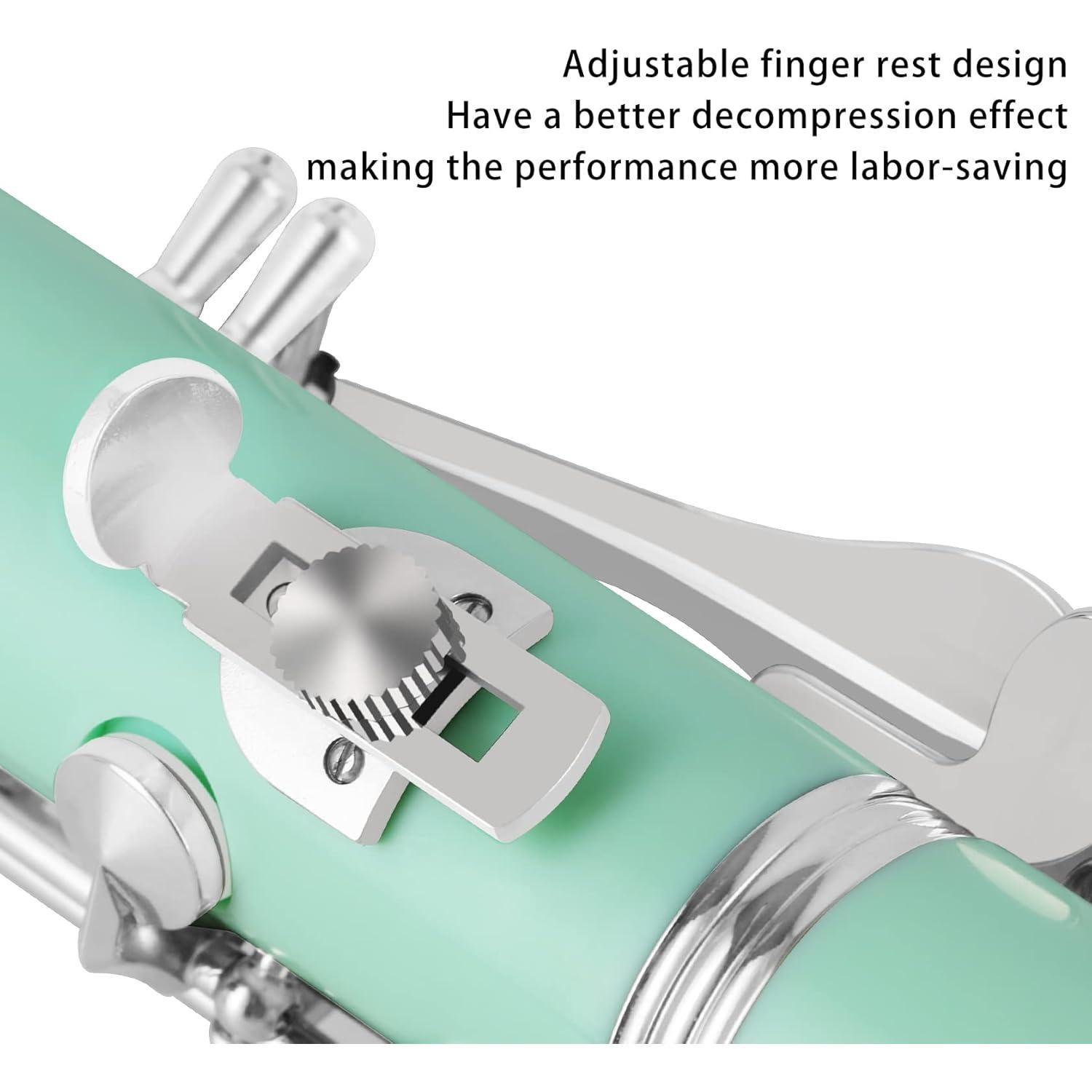 Clarinete Bb Sostenido EastRock Verde 17 Teclas con Funda