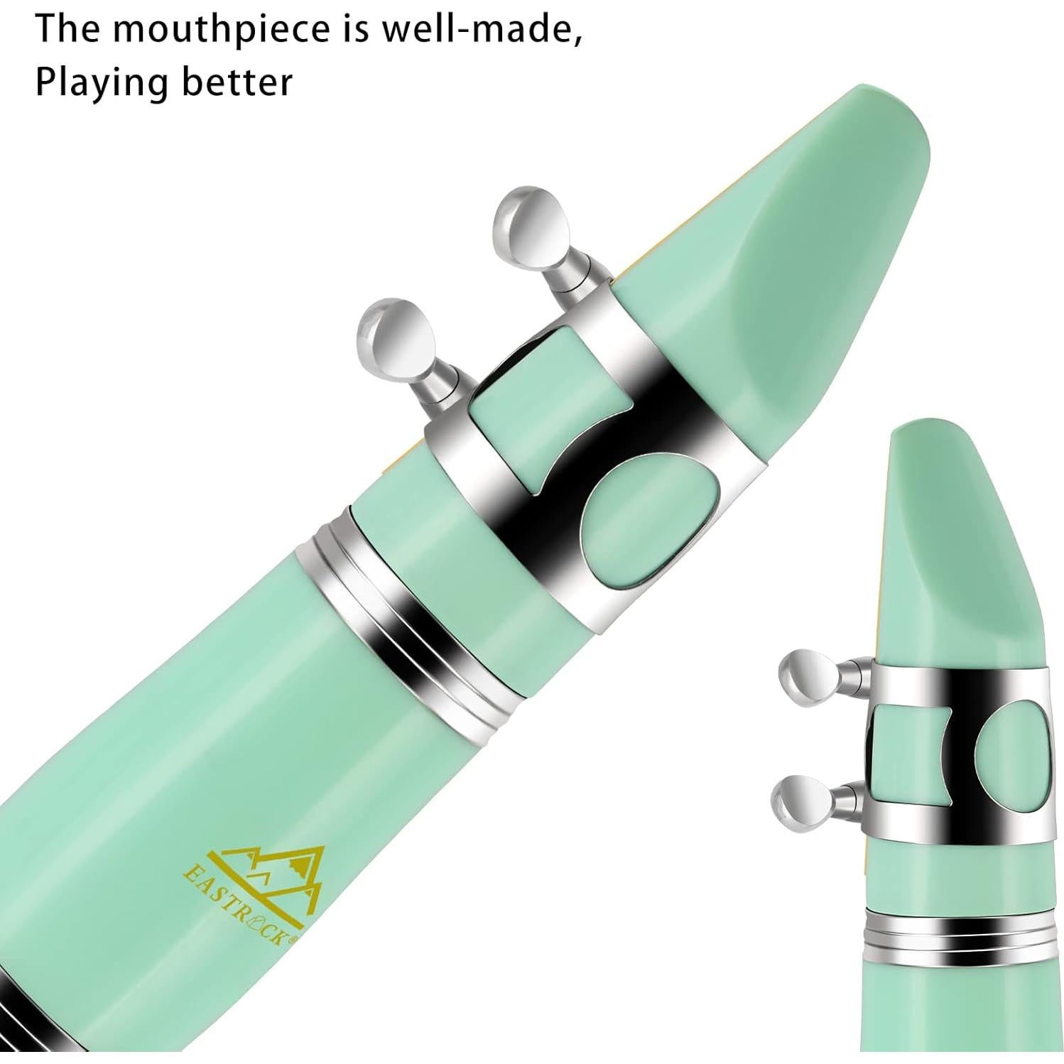 Clarinete Bb Sostenido EastRock Verde 17 Teclas con Funda