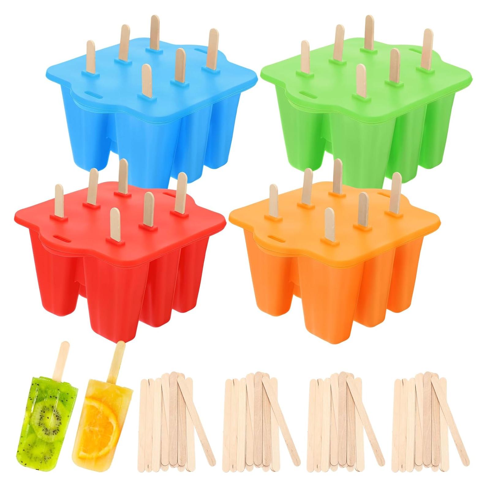 Moldes de Helados Hoolerry 4 Piezas Silicona 6 Cavidades