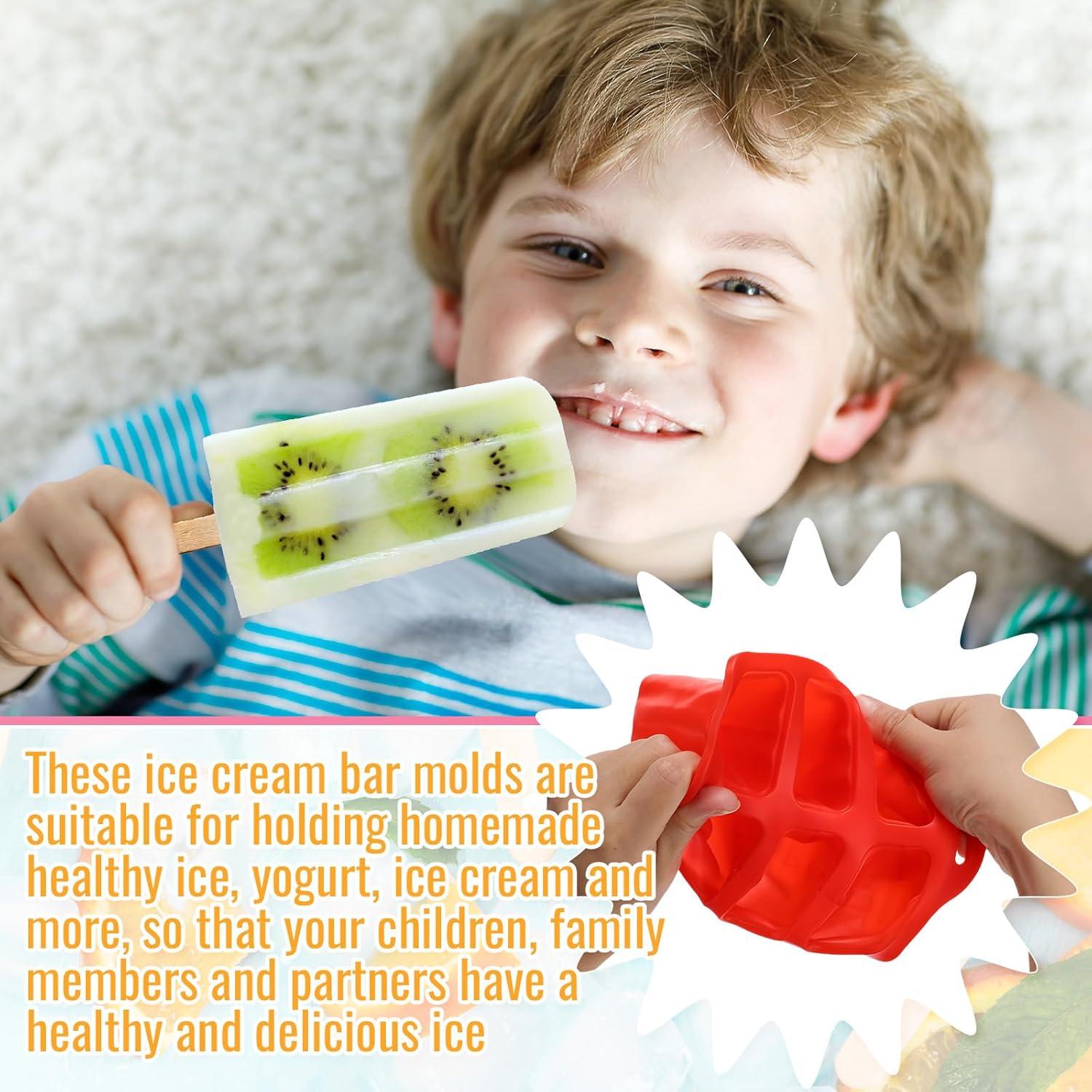 Moldes de Helados Hoolerry 4 Piezas Silicona 6 Cavidades