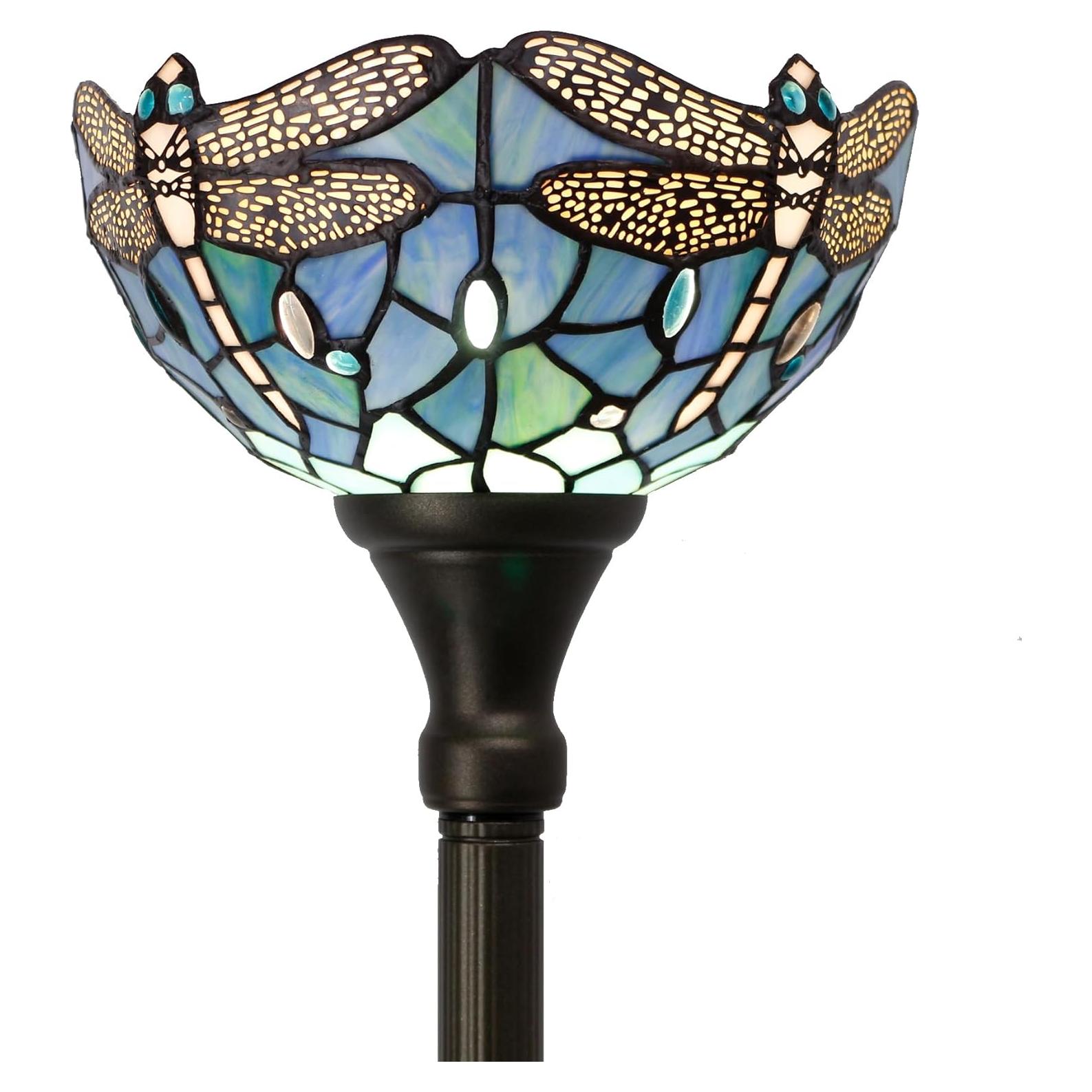 Lámpara de pie Tiffany Libélula Azul 10x10 cm 165 cm