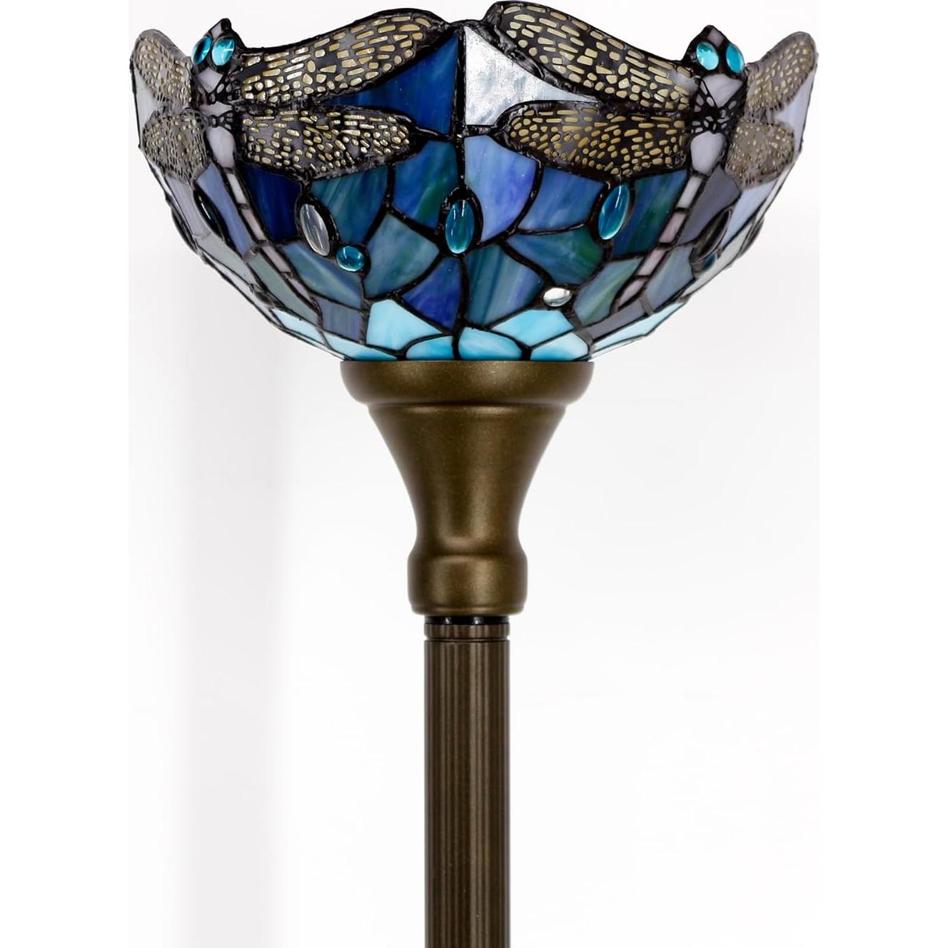 Lámpara de pie Tiffany Libélula Azul 10x10 cm 165 cm