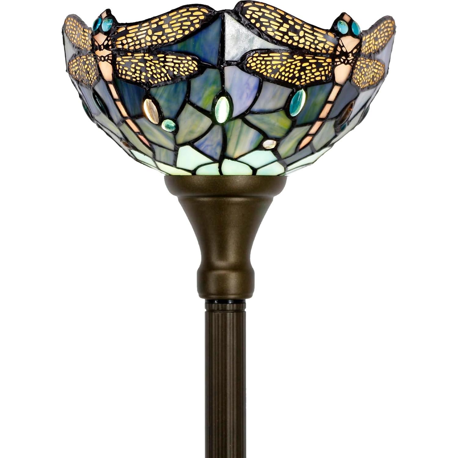 Lámpara de pie Tiffany Libélula Azul 10x10 cm 165 cm