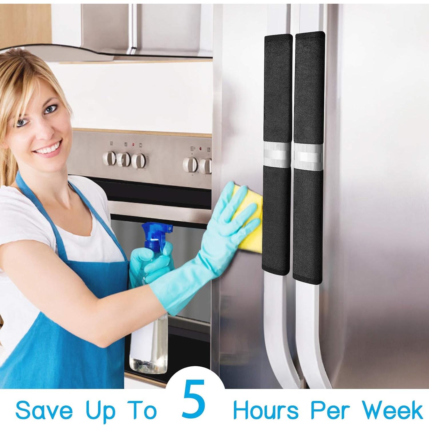 Cubiertas de Manijas de Refrigerador Miss.Silk 5 Piezas Negro