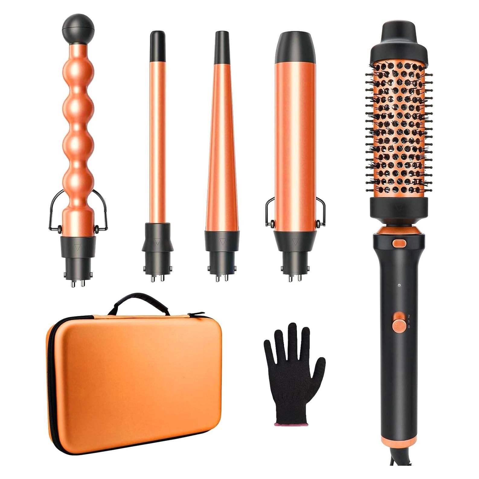 Plancha de Rizar GSKY 5 en 1 con Varitas Cerámicas y Cepillo