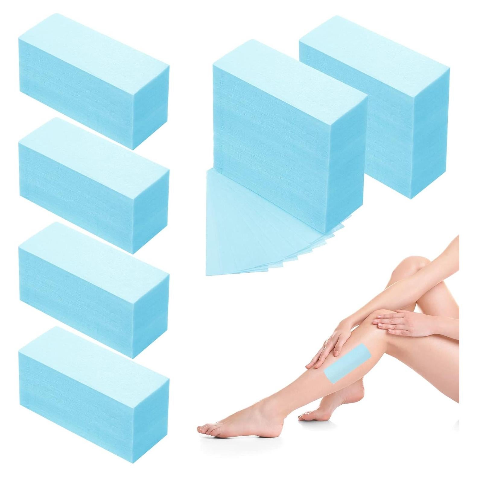 Tiras de Cera No Tejidas Blulu 400 Piezas 10 x 3.8 cm