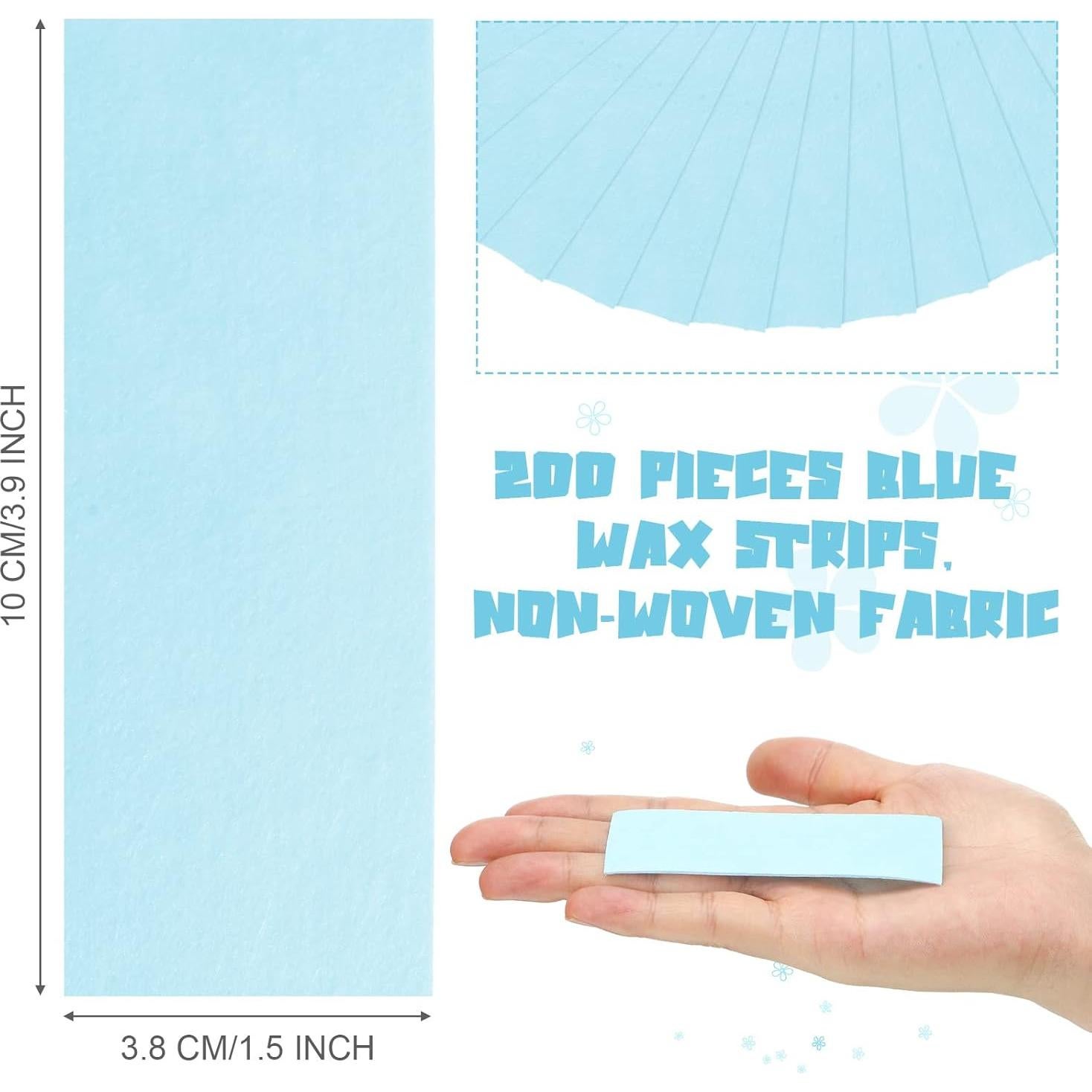 Tiras de Cera No Tejidas Blulu 400 Piezas 10 x 3.8 cm