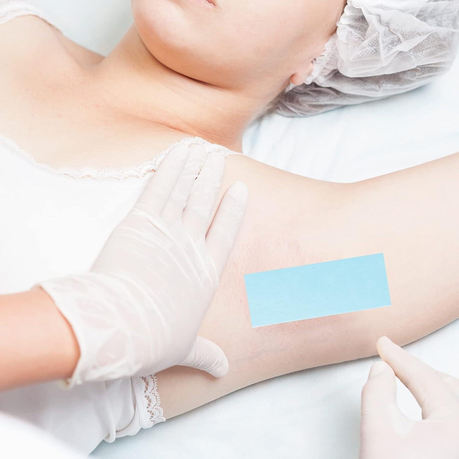 Tiras de Cera No Tejidas Blulu 400 Piezas 10 x 3.8 cm