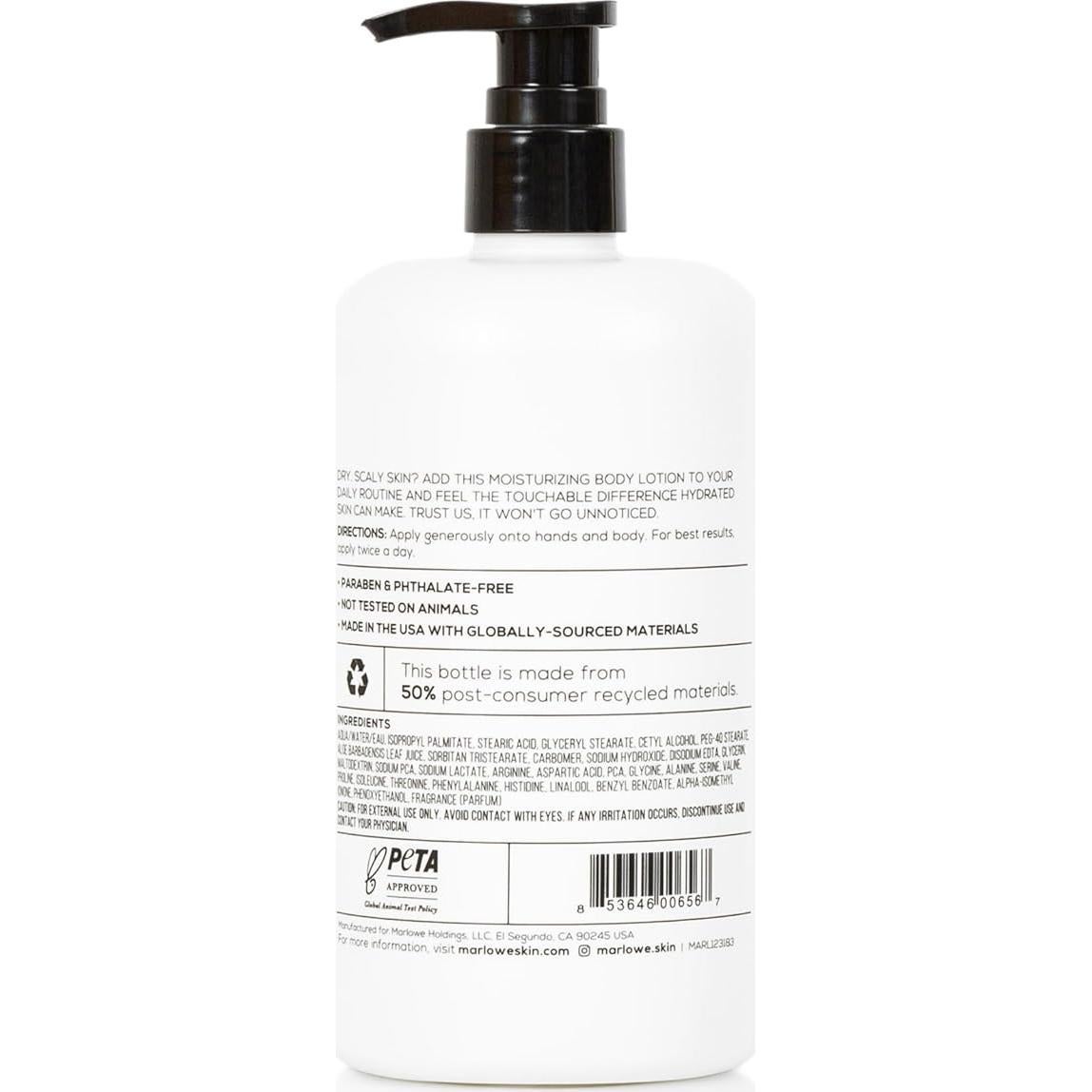 Loción Corporal MARLOWE. Original 425 g - Hidratante con Aloe Vera