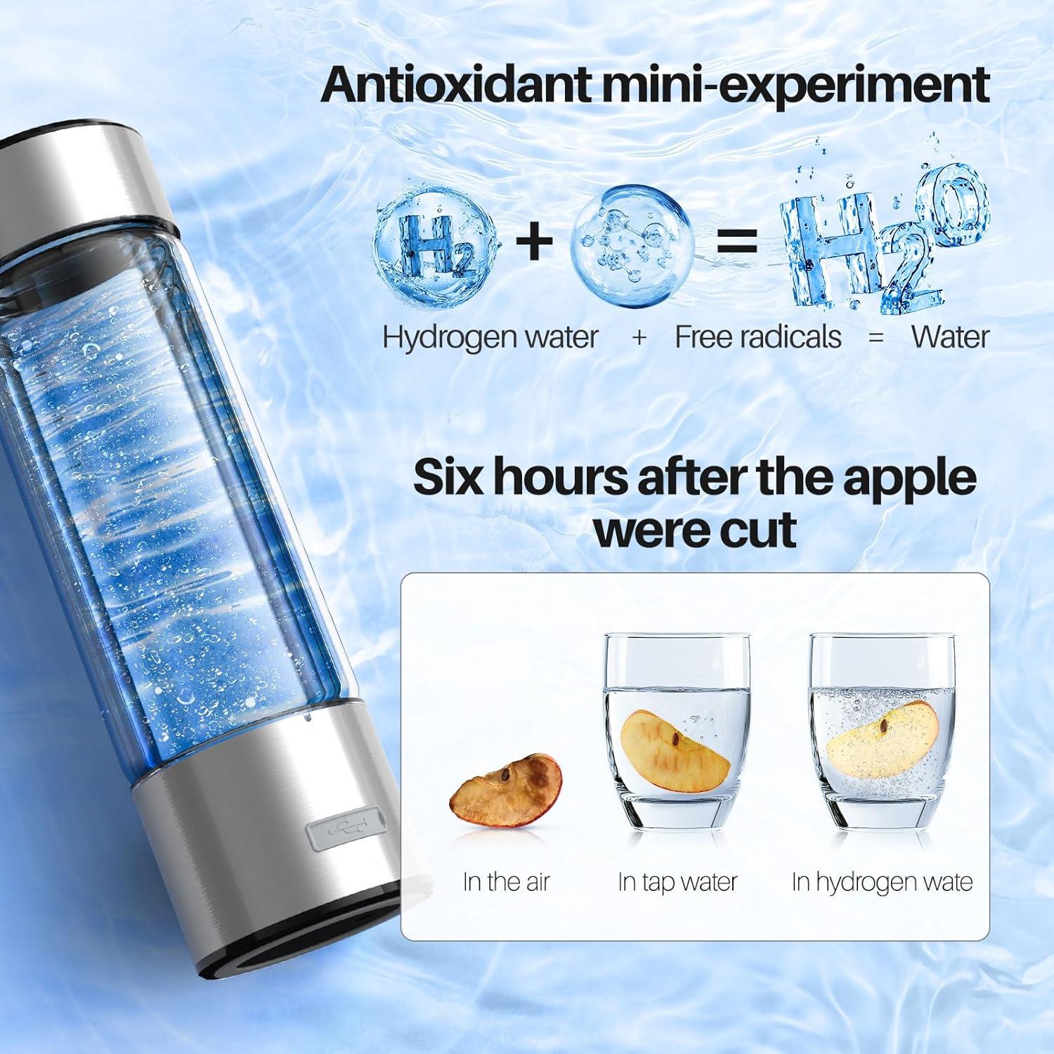 Botella de Agua de Hidrógeno MOVOCA DRC02 414ml - Generador Rápido