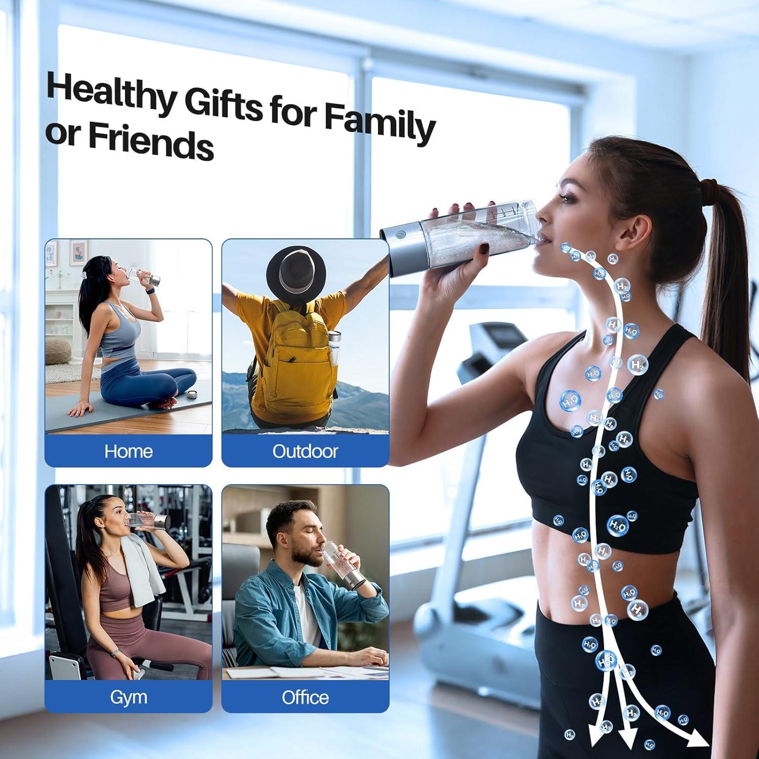 Botella de Agua de Hidrógeno MOVOCA DRC02 414ml - Generador Rápido