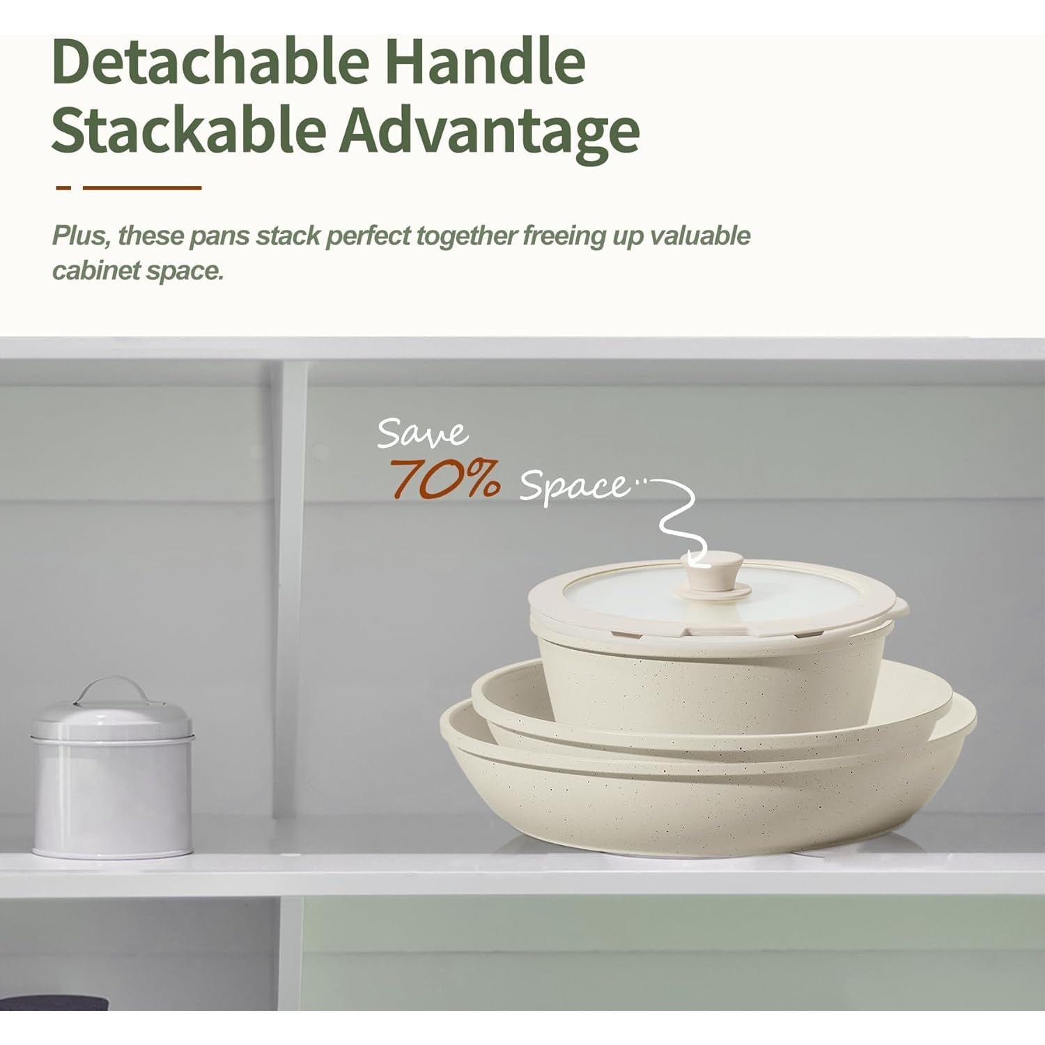 Juego de 8 Piezas de Ollas y Sartenes BECIGAR Cerámica