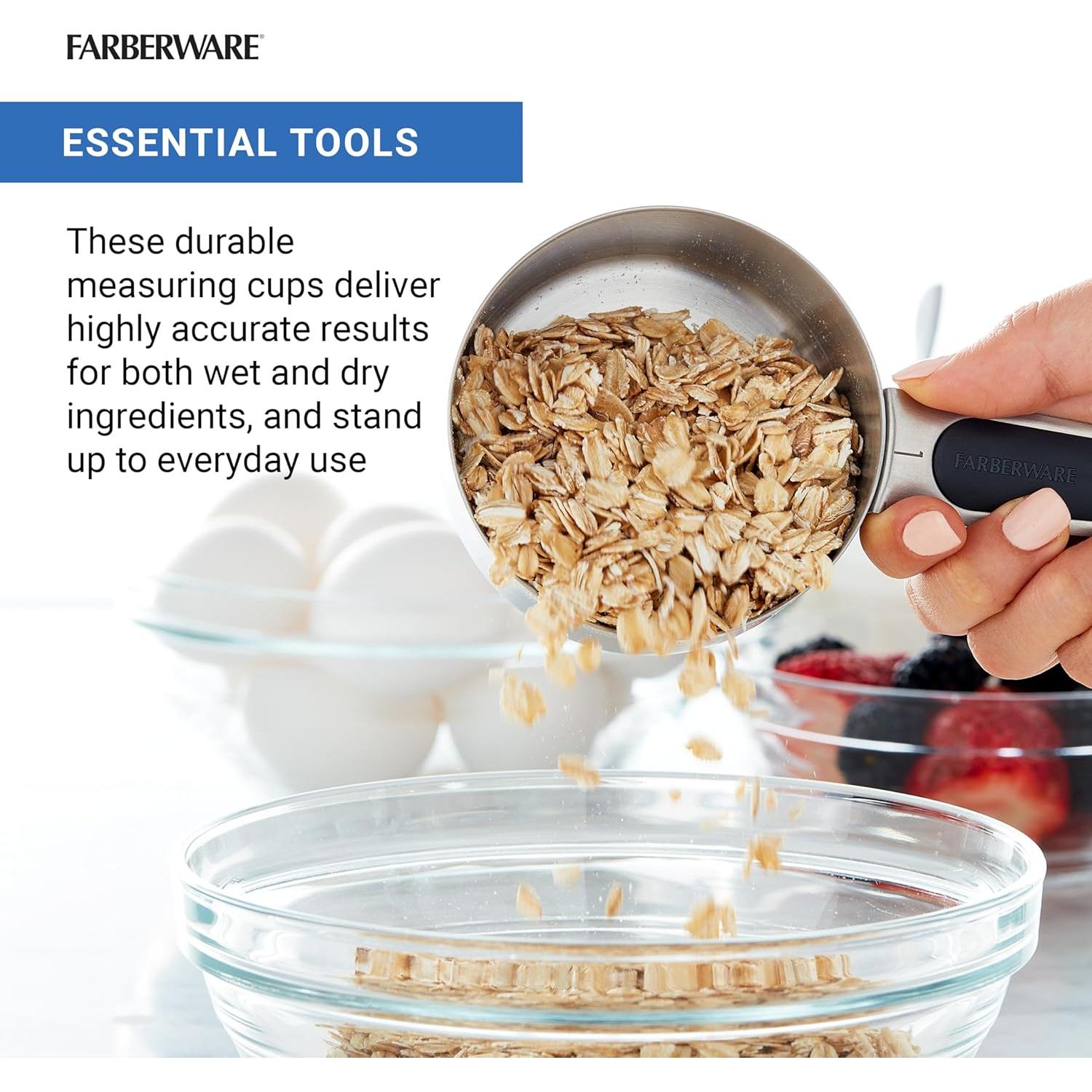 Juego de 5 Tazas Medidoras Magnéticas Farberware Acero Inoxidable