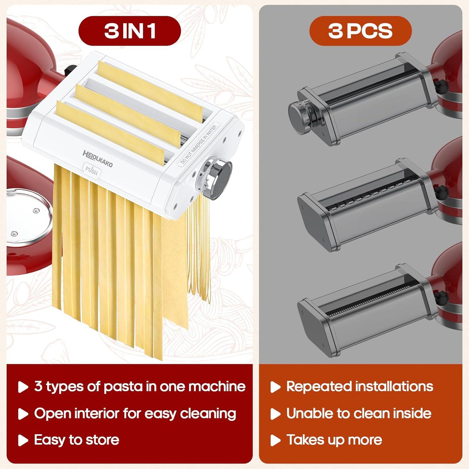 Accesorio de Pasta KitchenAid 3 en 1 - Cortador y Rodillo