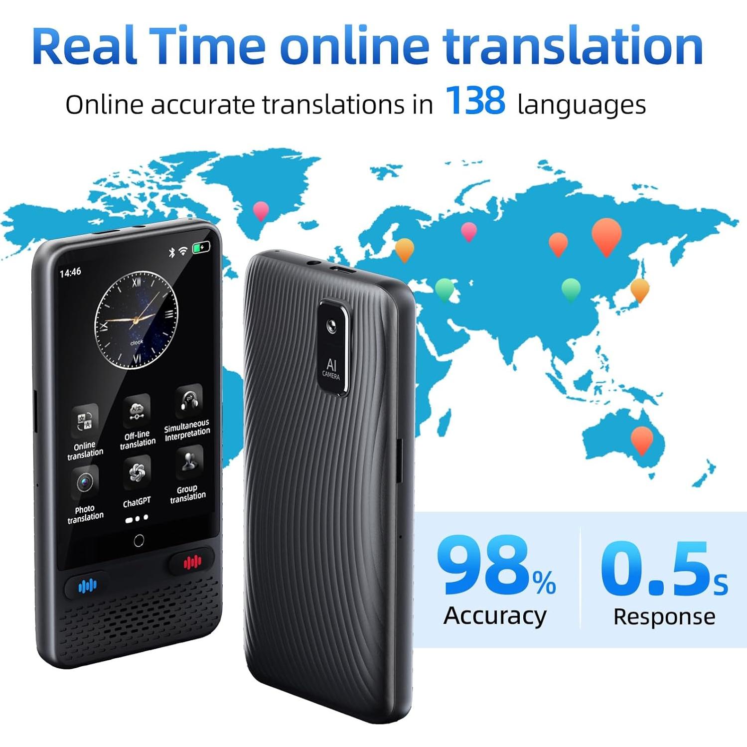 Traductor de Idiomas S85 Boeleo - 138 Idiomas, Sin WiFi