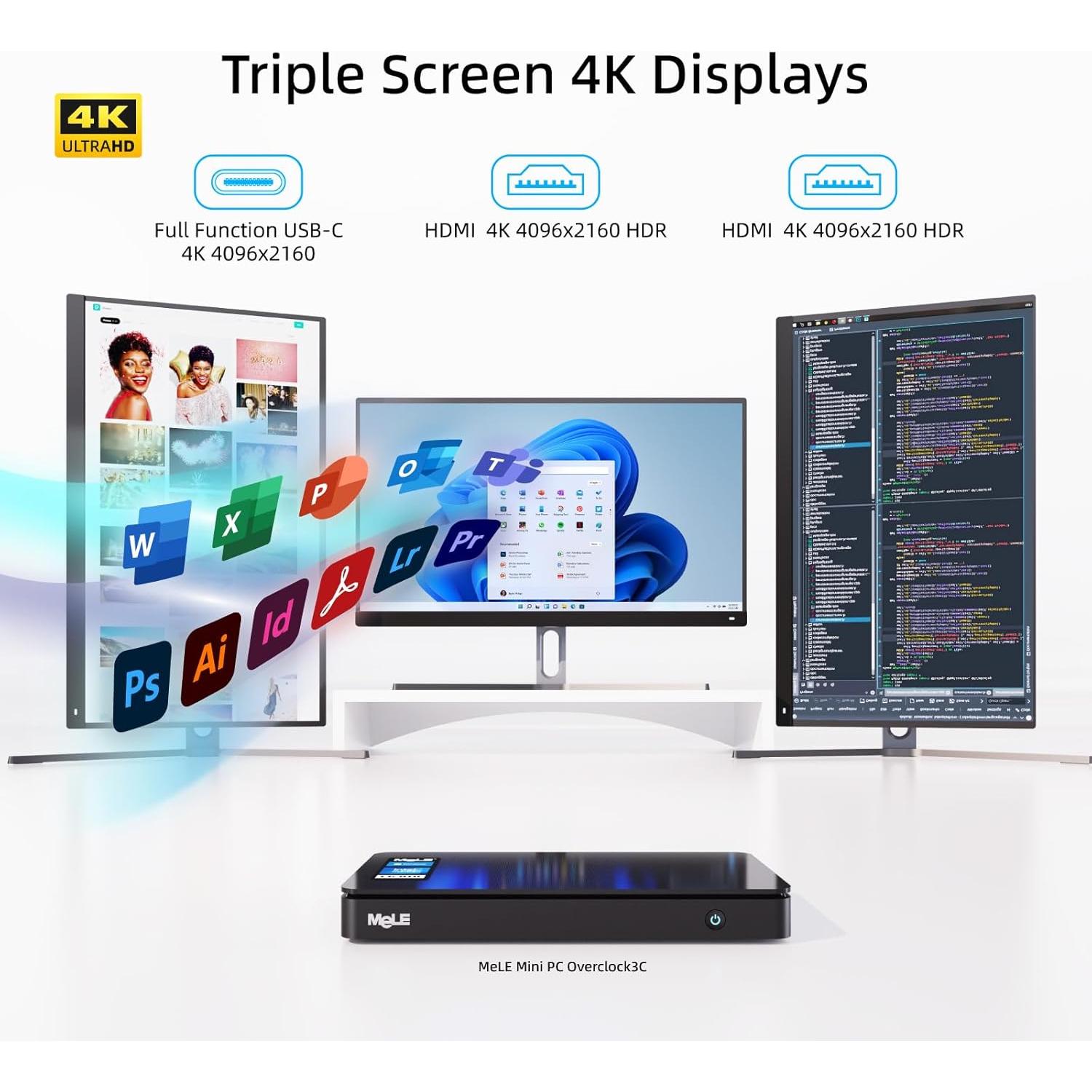 Mini PC MeLE Overclock 3C Celeron N5095 8GB RAM 256GB SSD