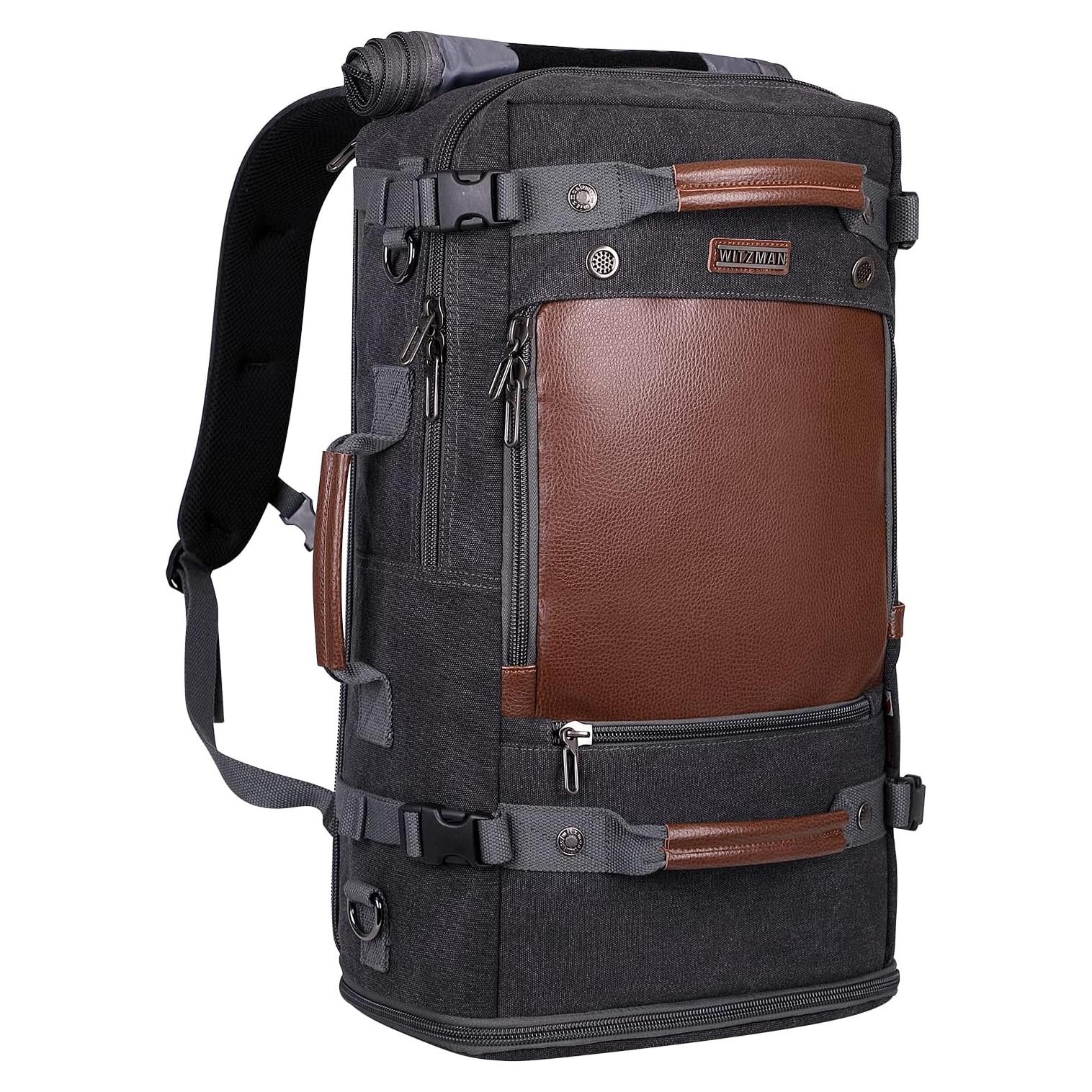 Mochila de Viaje WITZMAN A2020 Lona Negra 46.99x30.48x16.51cm