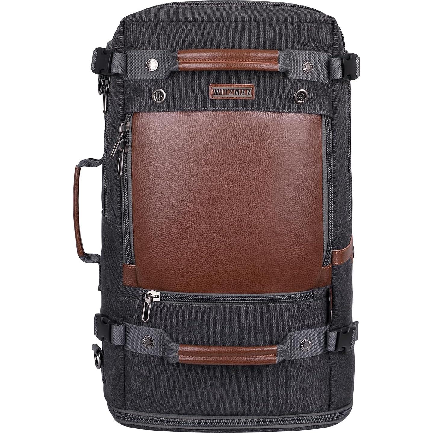 Mochila de Viaje WITZMAN A2020 Lona Negra 46.99x30.48x16.51cm