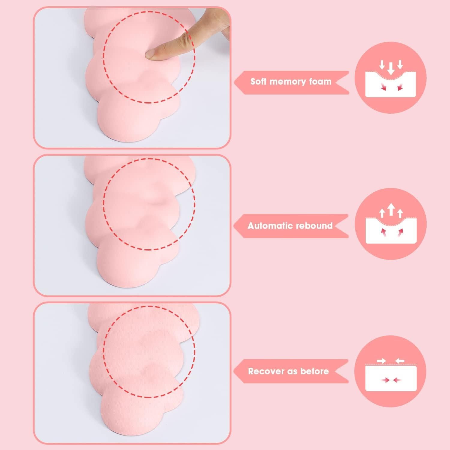 Reposap Muñecas Ergonómico ATTACK SHARK Rosa Claro 38x11cm