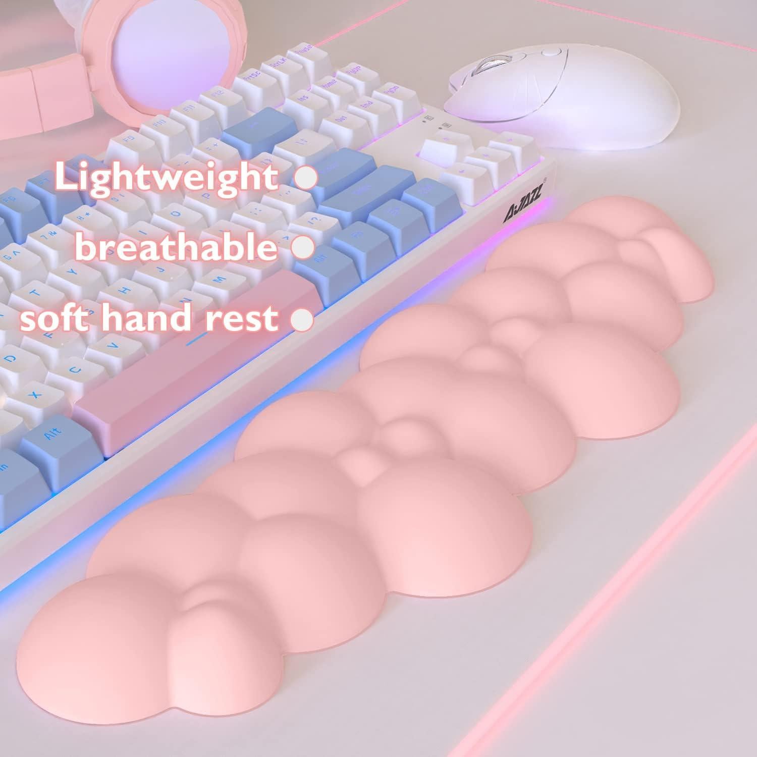 Reposap Muñecas Ergonómico ATTACK SHARK Rosa Claro 38x11cm