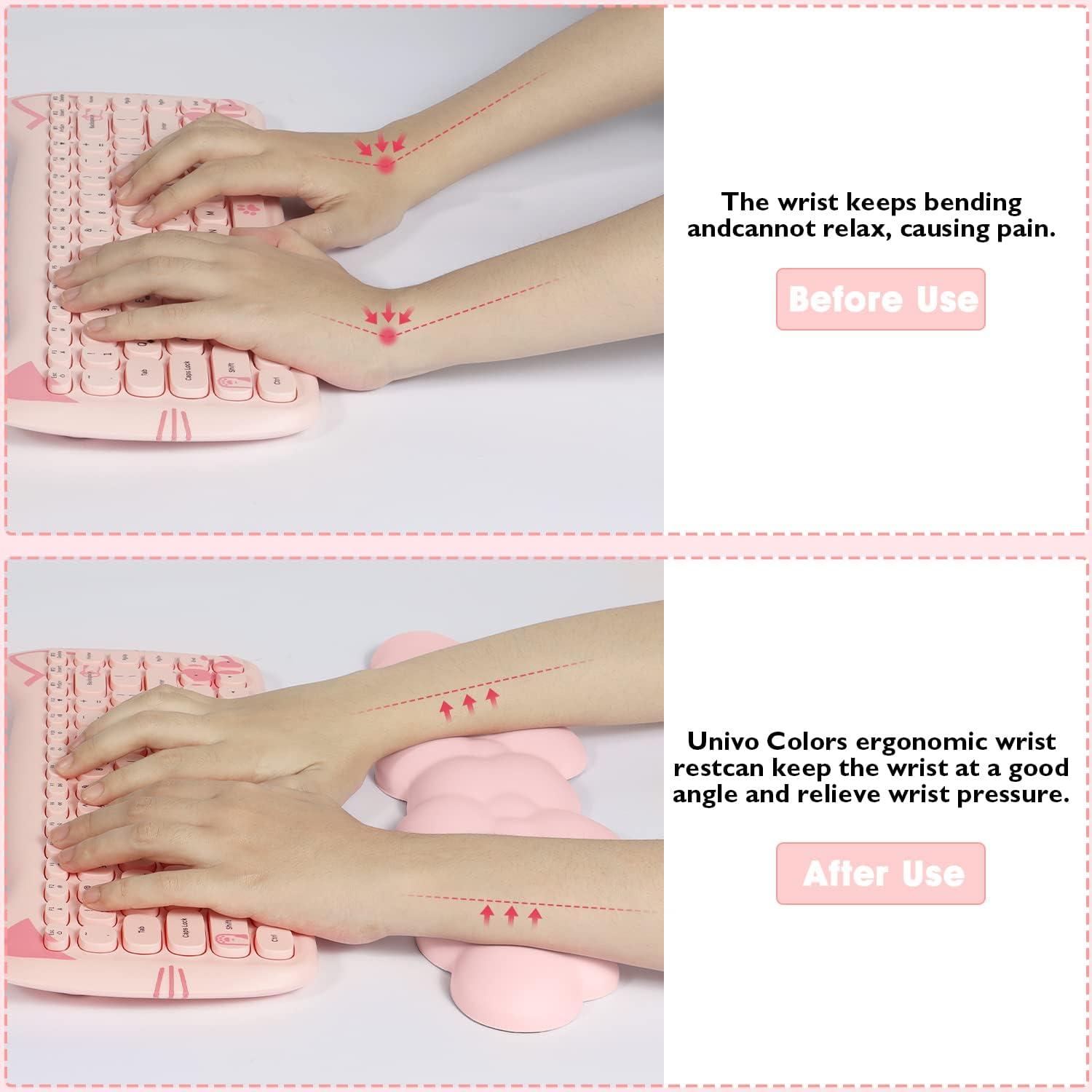 Reposap Muñecas Ergonómico ATTACK SHARK Rosa Claro 38x11cm