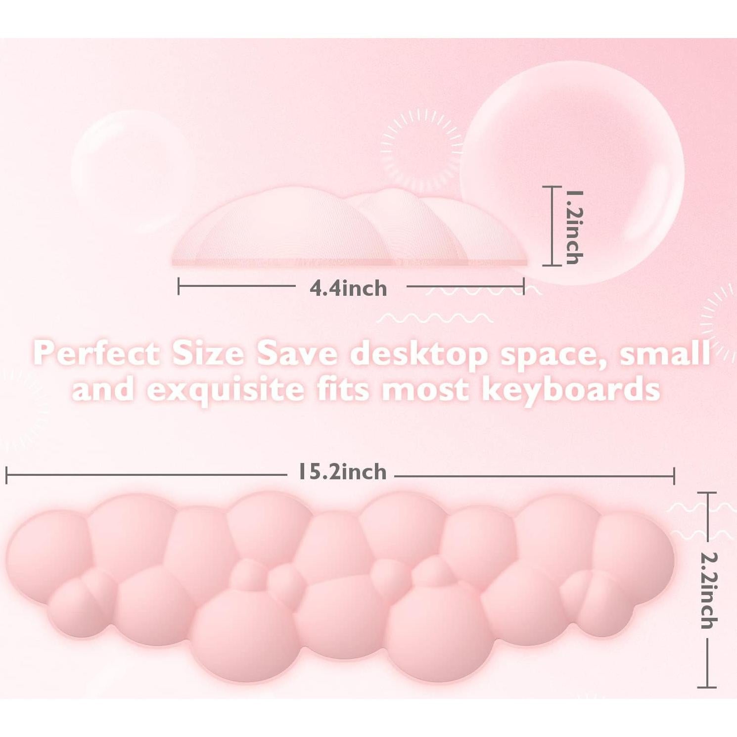 Reposap Muñecas Ergonómico ATTACK SHARK Rosa Claro 38x11cm