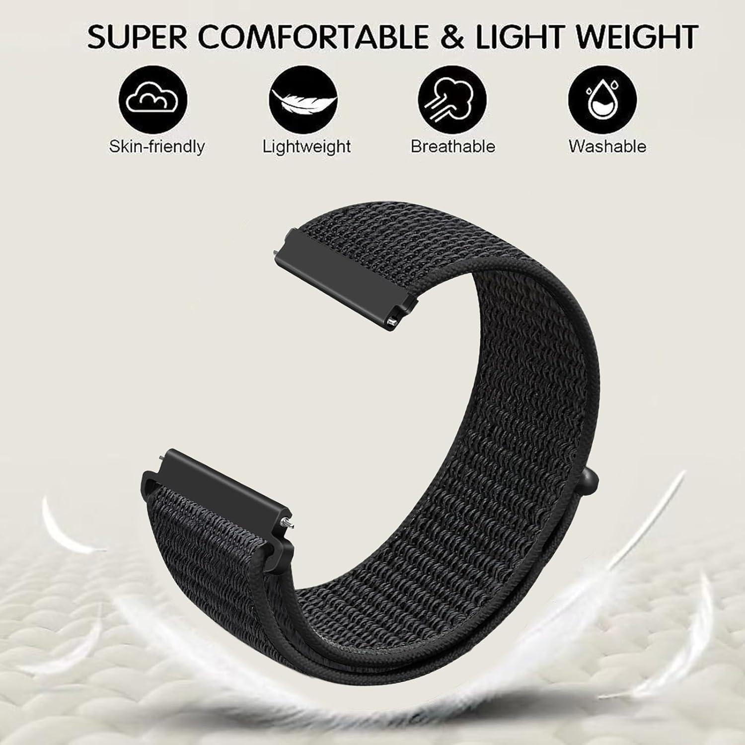 Paquete de 2 bandas de reloj de nylon FTYQUEE 16mm ajustables