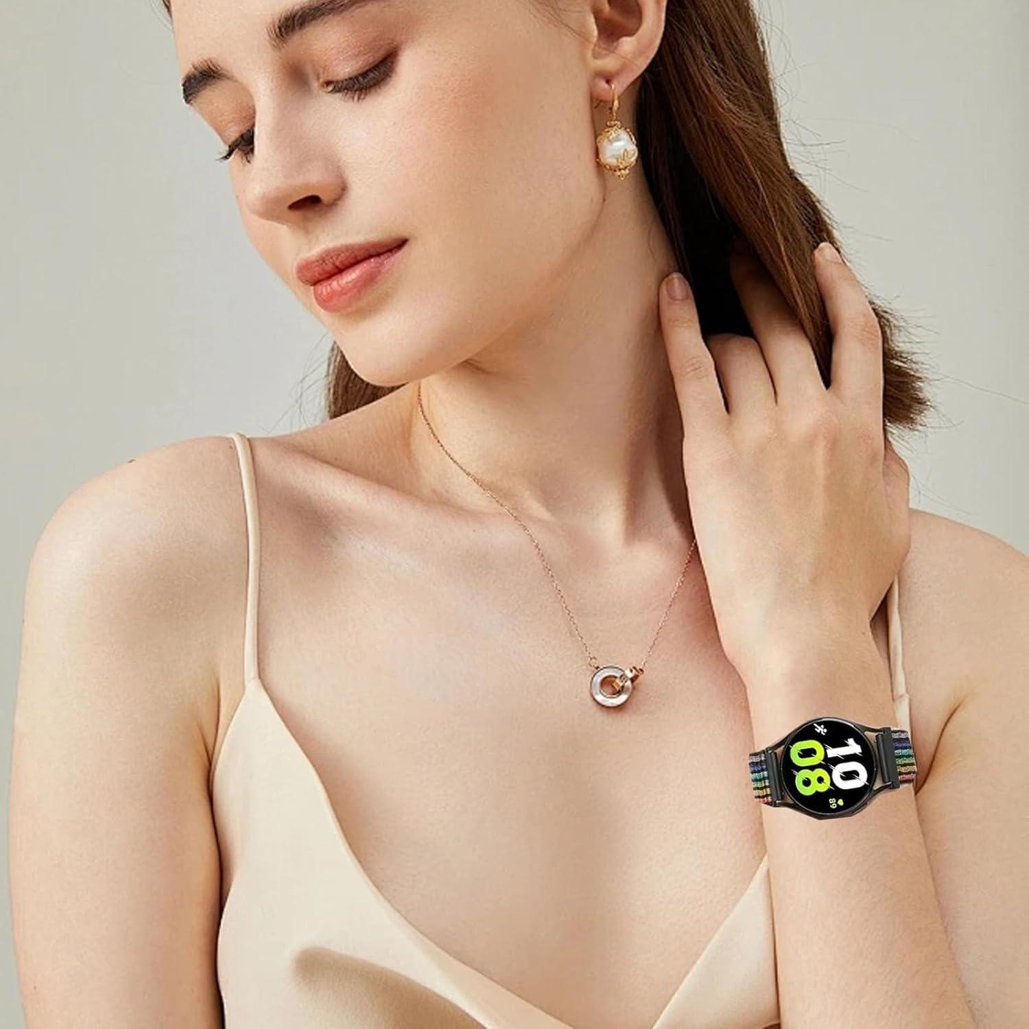 Paquete de 2 bandas de reloj de nylon FTYQUEE 16mm ajustables