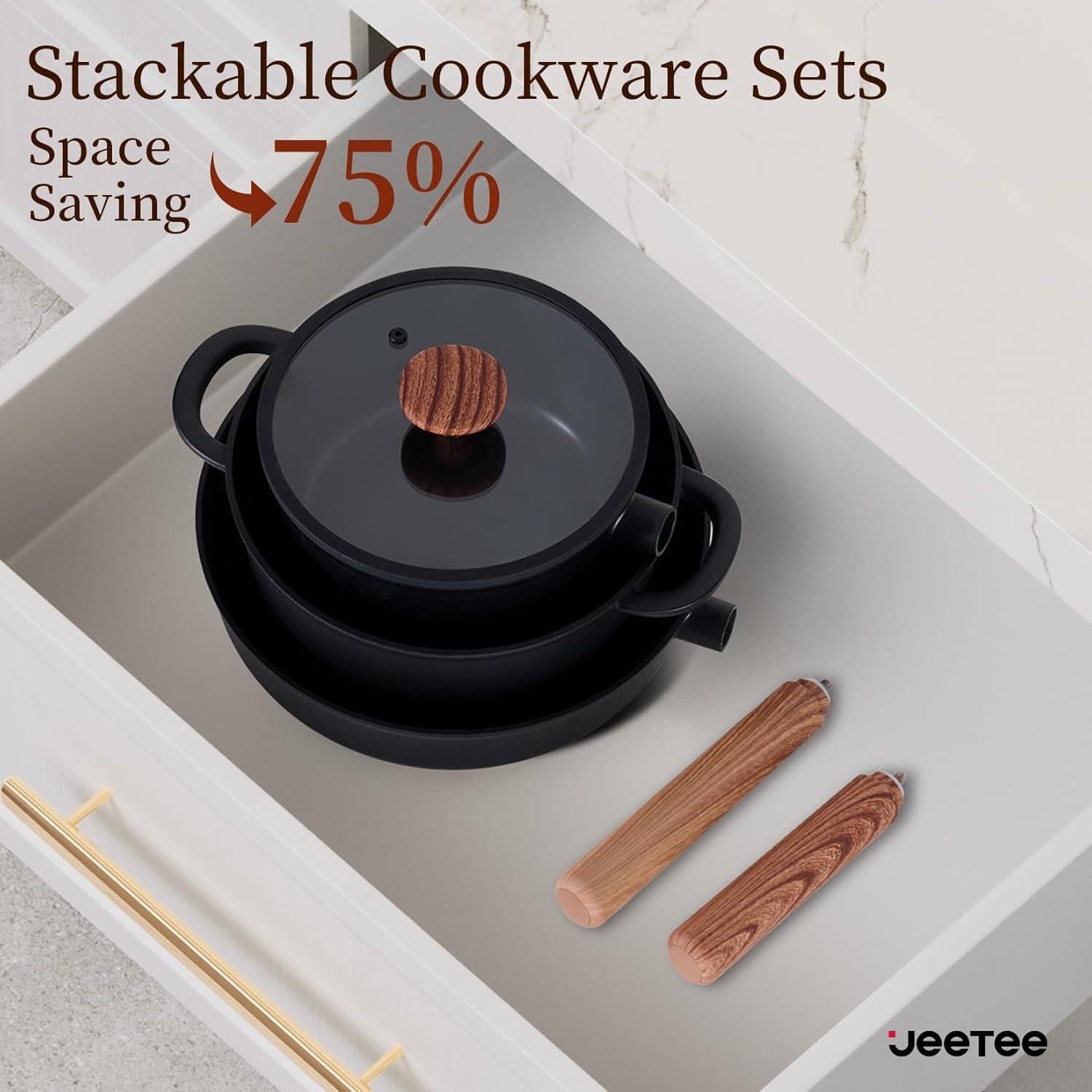 Juego de Utensilios de Cocina JEETEE 15 Piezas Cerámica