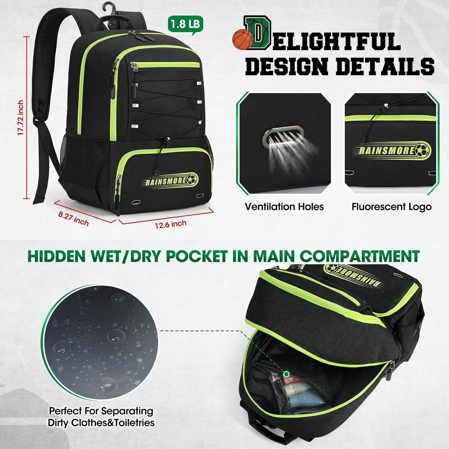 Mochila de Baloncesto Rainsmore 5217 Impermeable 32x45x21cm