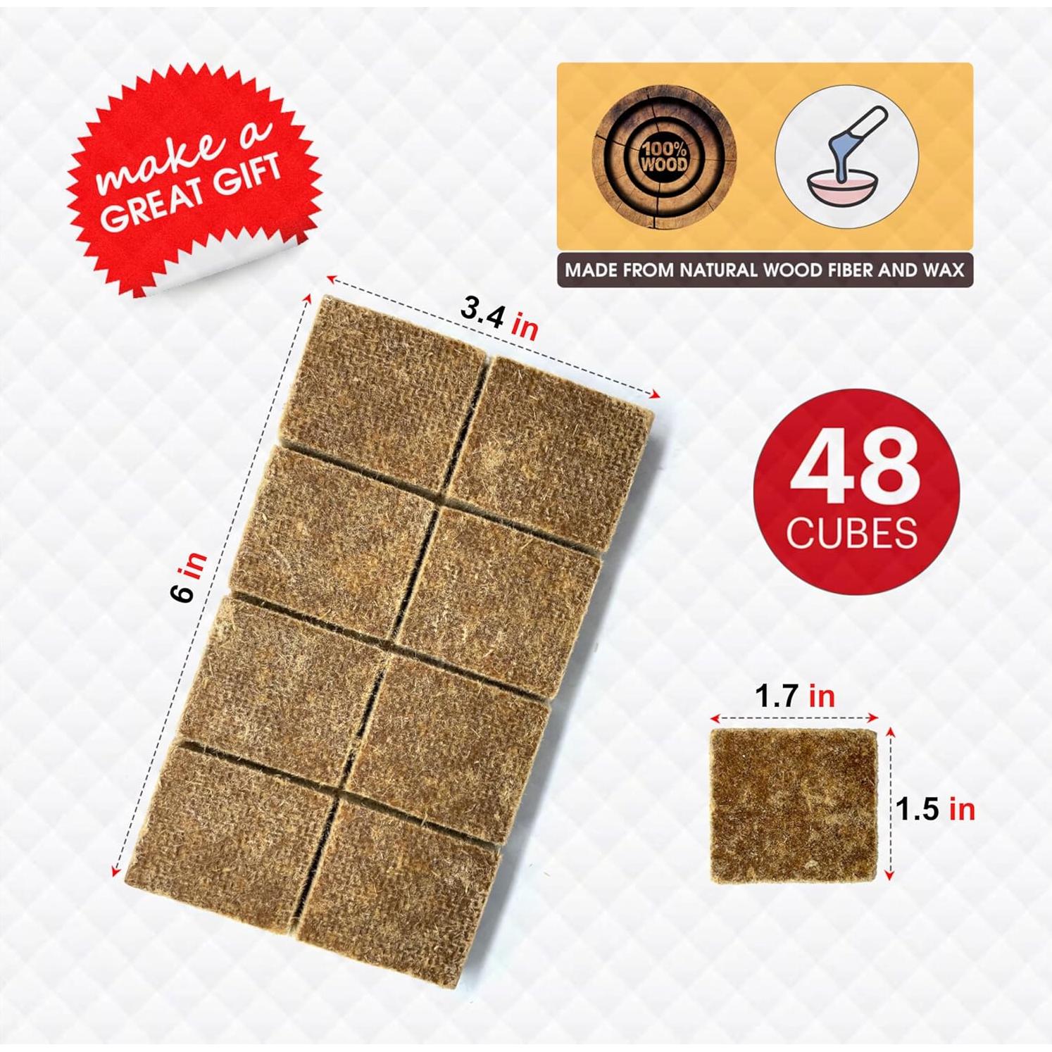 Encendedores de Fuego Dextreme 48 Cubos Naturales Ecológicos