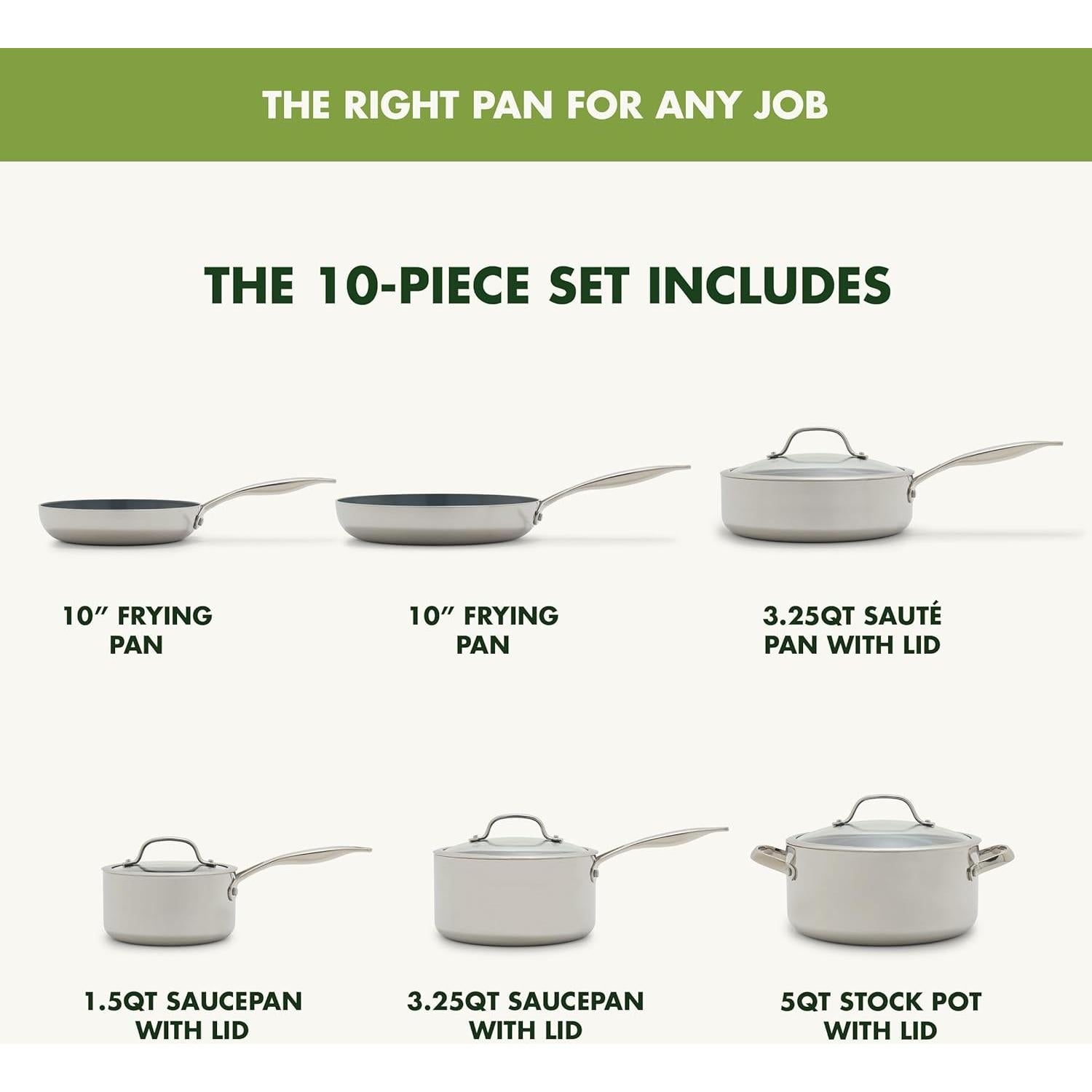 Juego de Utensilios de Cocina GreenPan Valencia Pro 10 Pzas