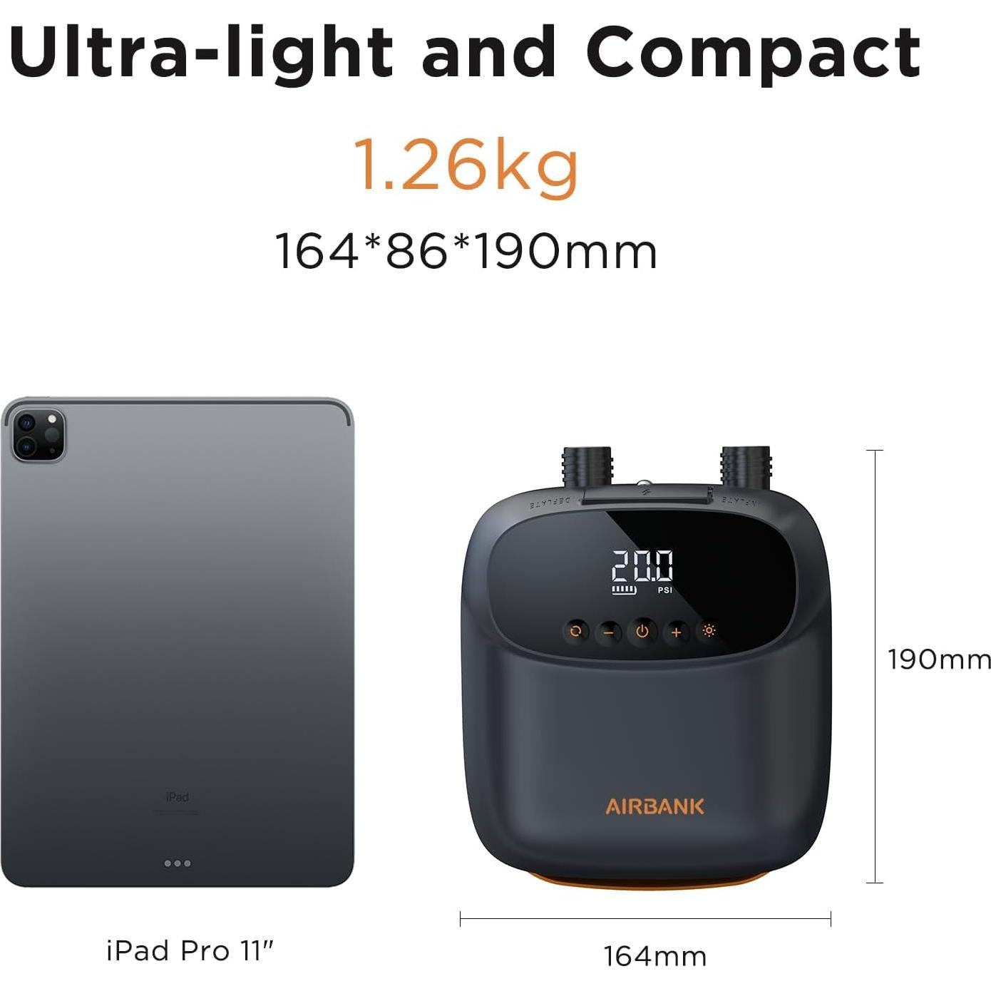 Bomba Eléctrica SUP AIRBANK PUFFER Pro 20 PSI Portátil