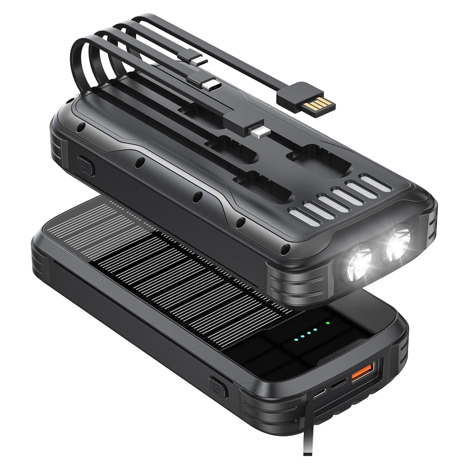 Banco de Energía Solar 40000mAh MINRISE Carga Rápida 20W