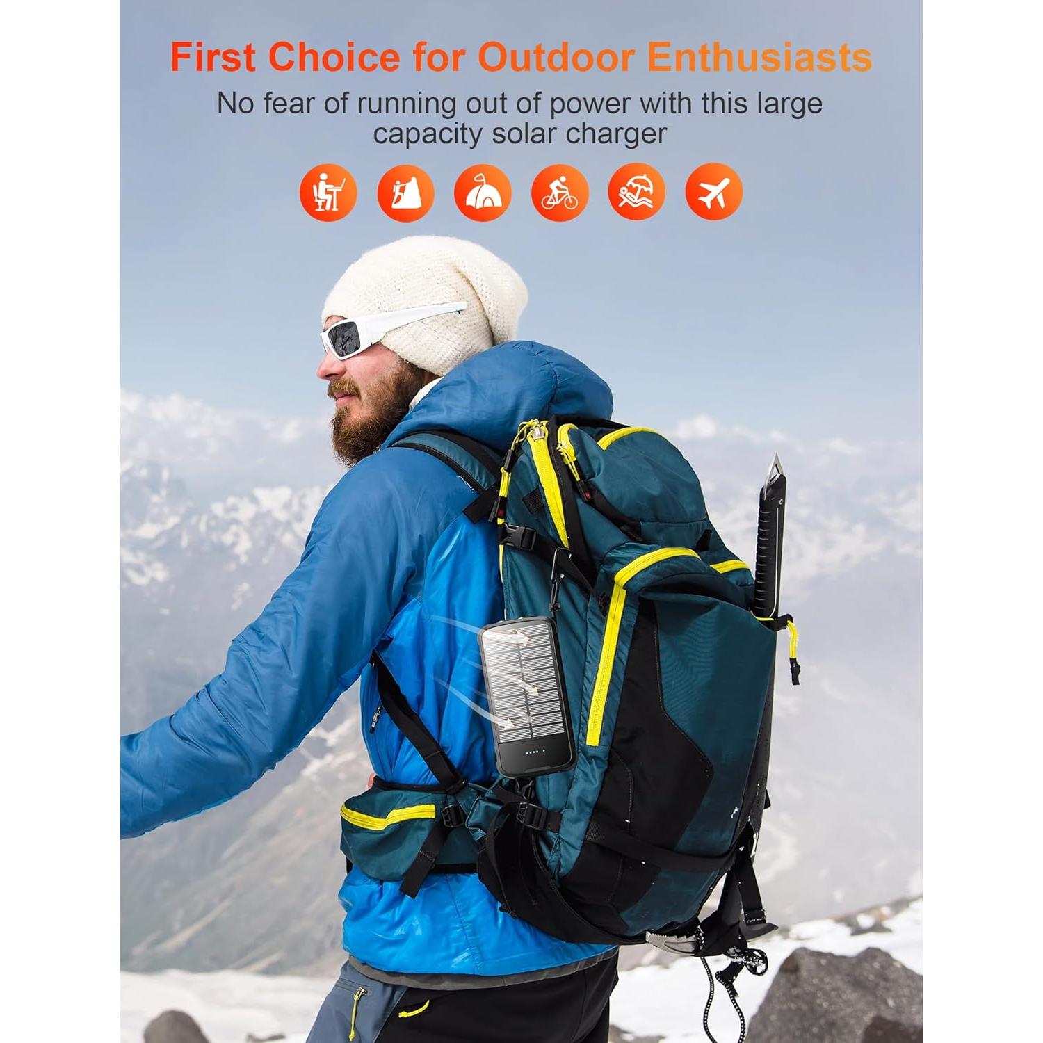 Banco de Energía Solar 40000mAh MINRISE Carga Rápida 20W